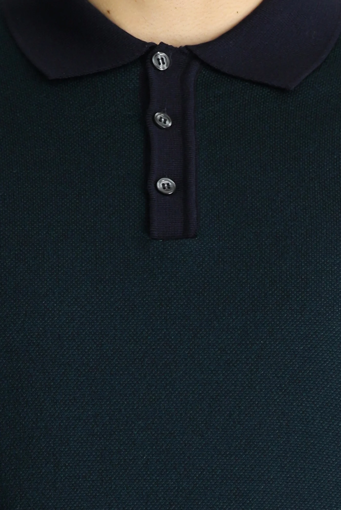Koyu Lacivert Polo Yaka Slim Fit Dar Kesim Desenli Triko Kazak - Image 5