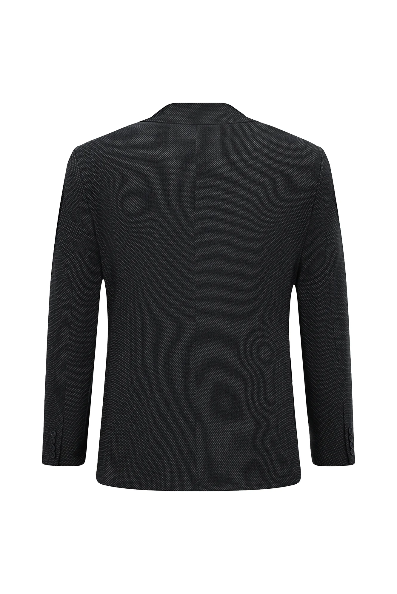 Koyu Lacivert 6 Drop Regular Fit Standart Kesim Desenli Likralı Kruvaze Ceket - Image 2