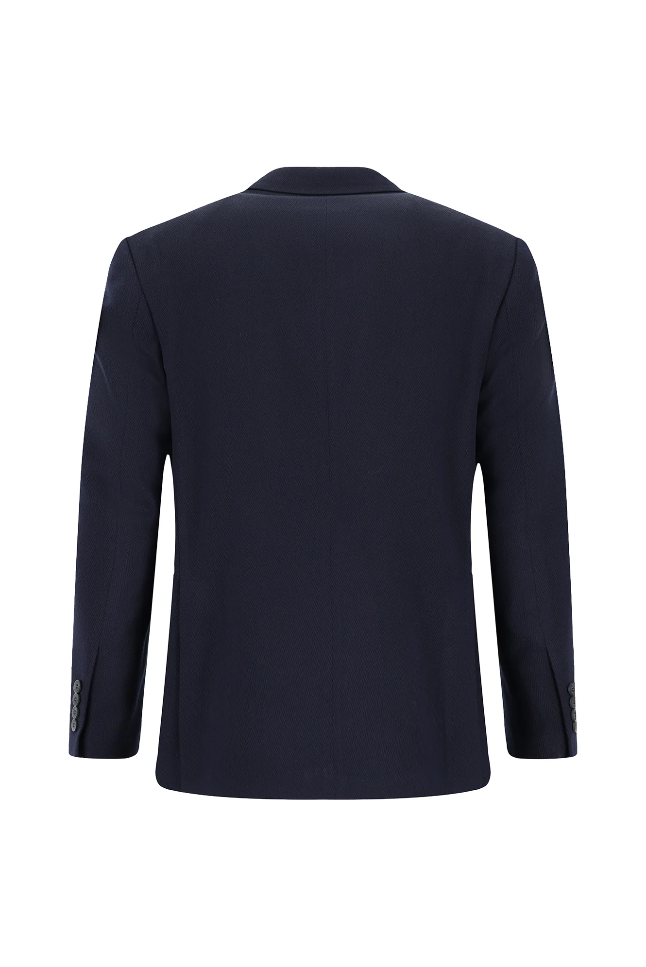 Koyu Lacivert 4 Drop Relaxed Fit Rahat Kesim Desenli Klasik Ceket - Image 2