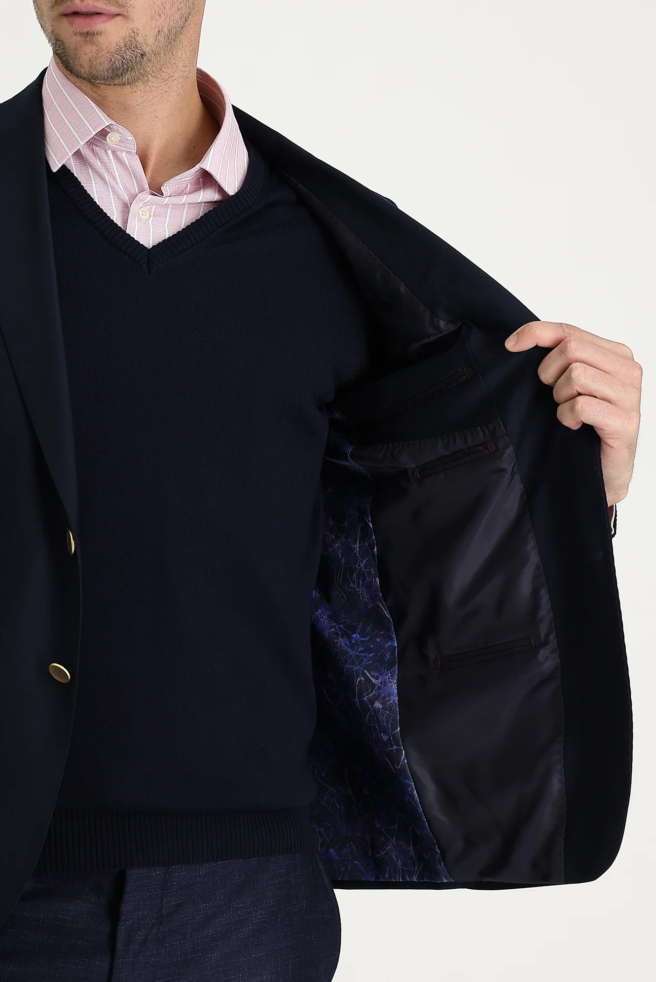 Koyu Lacivert 6 Drop Regular Fit Standart Kesim Blazer Ceket - Image 4