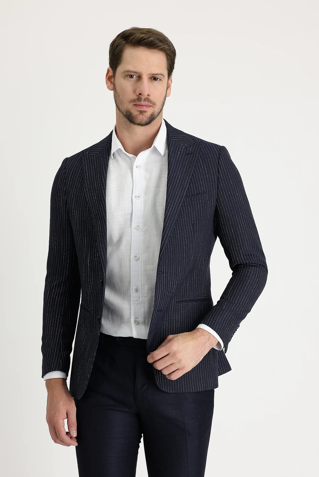 Koyu Lacivert 6 Drop Regular Fit Standart Kesim Blazer Ceket
