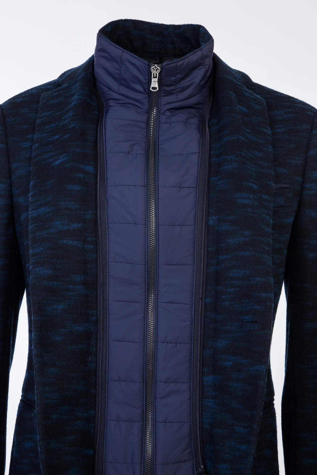 Koyu Lacivert 6 Drop Regular Fit Standart Kesim Dik Yaka Ceket - Image 3