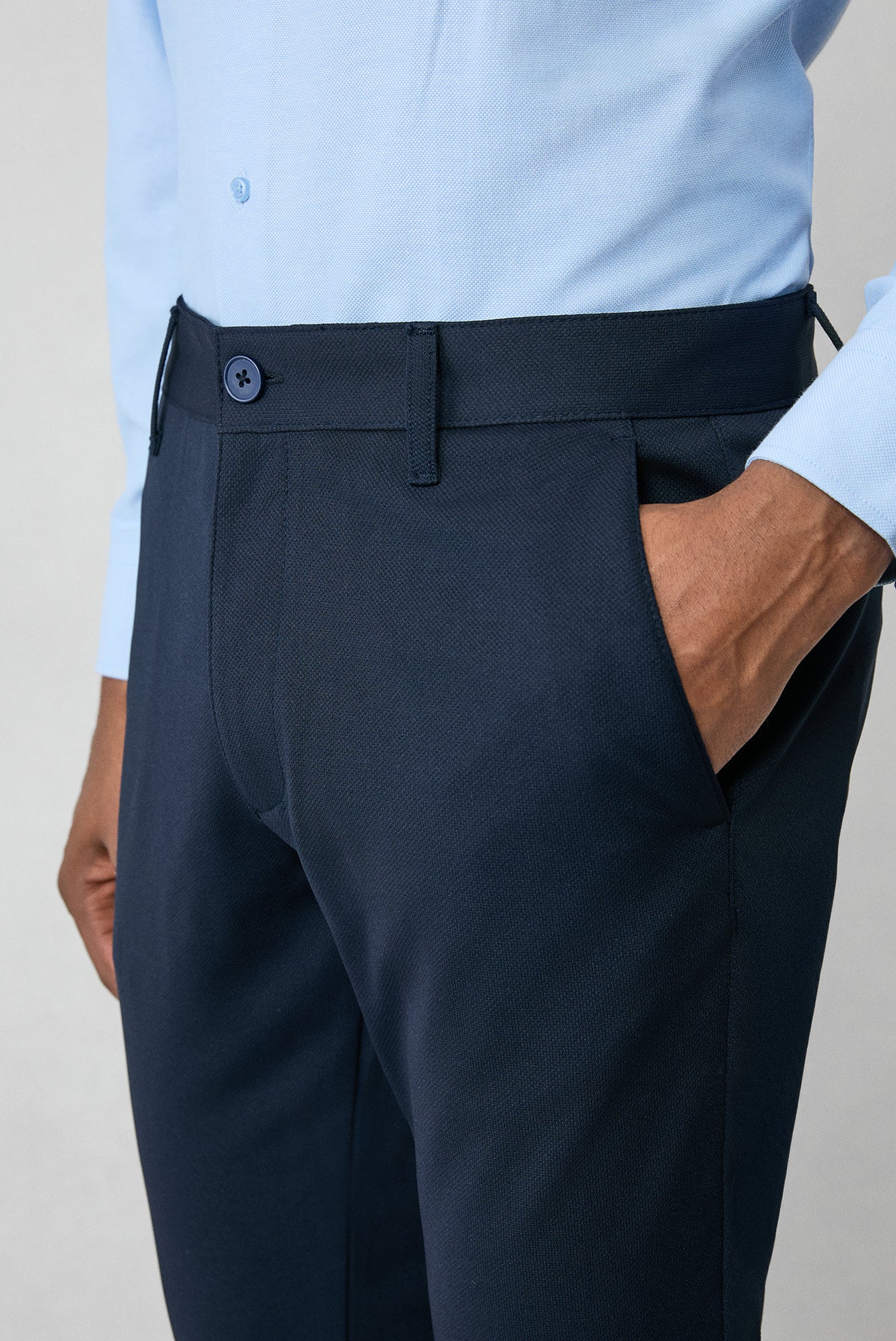 Koyu Lacivert Regular Fit Standart Kesim 4 Mevsim Esnek Chino Spor Pantolon - Image 3