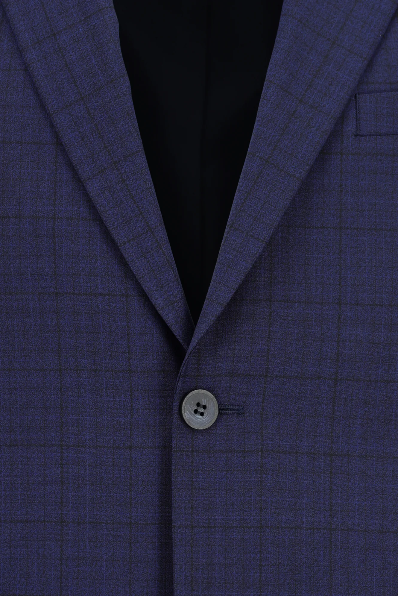 Koyu Lacivert 6 Drop Regular Fit Standart Kesim Kareli Yünlü Takım Elbise - Image 4