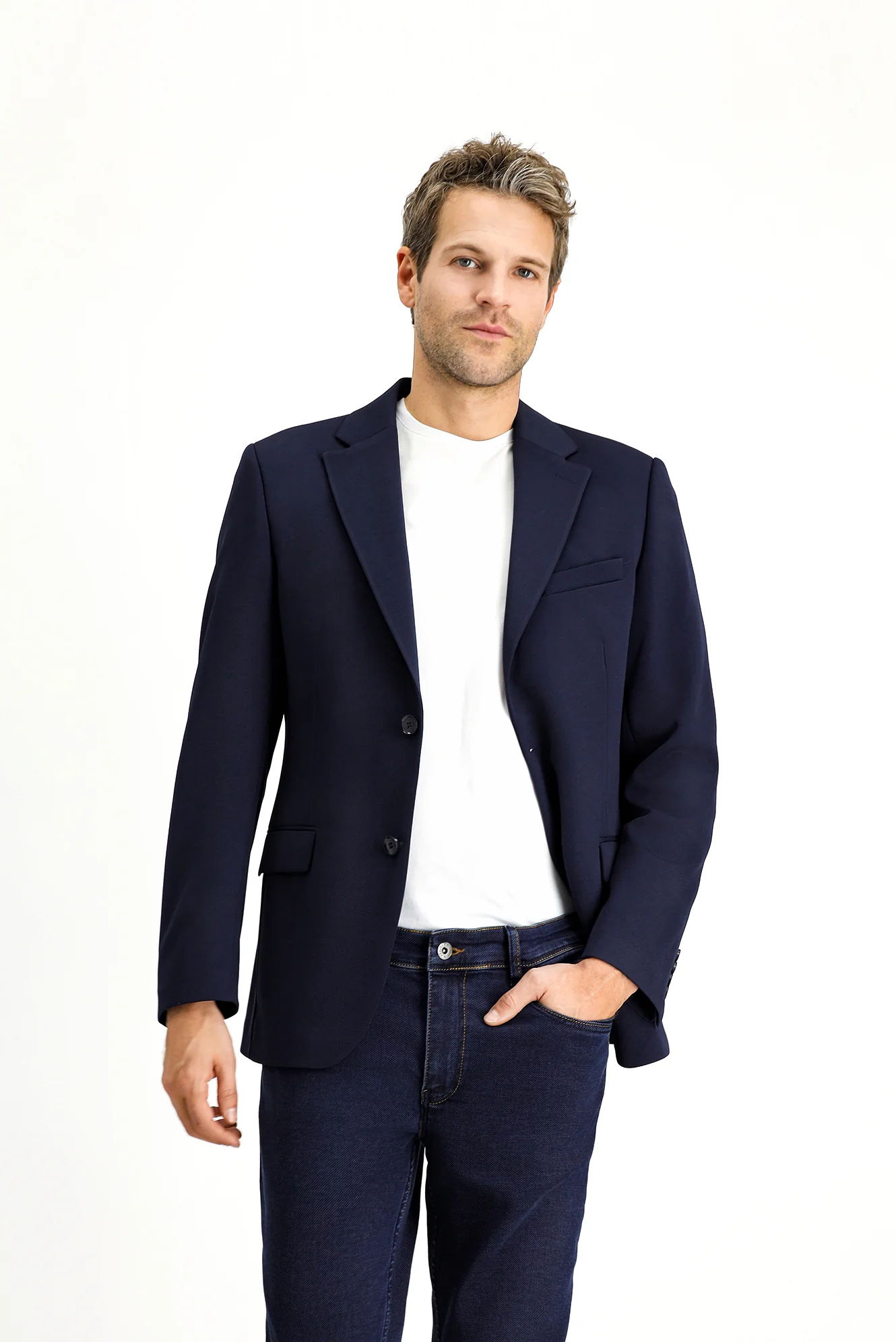 Koyu Lacivert 6 Drop Regular Fit Standart Kesim Mevsimlik Klasik Ceket - Image 4