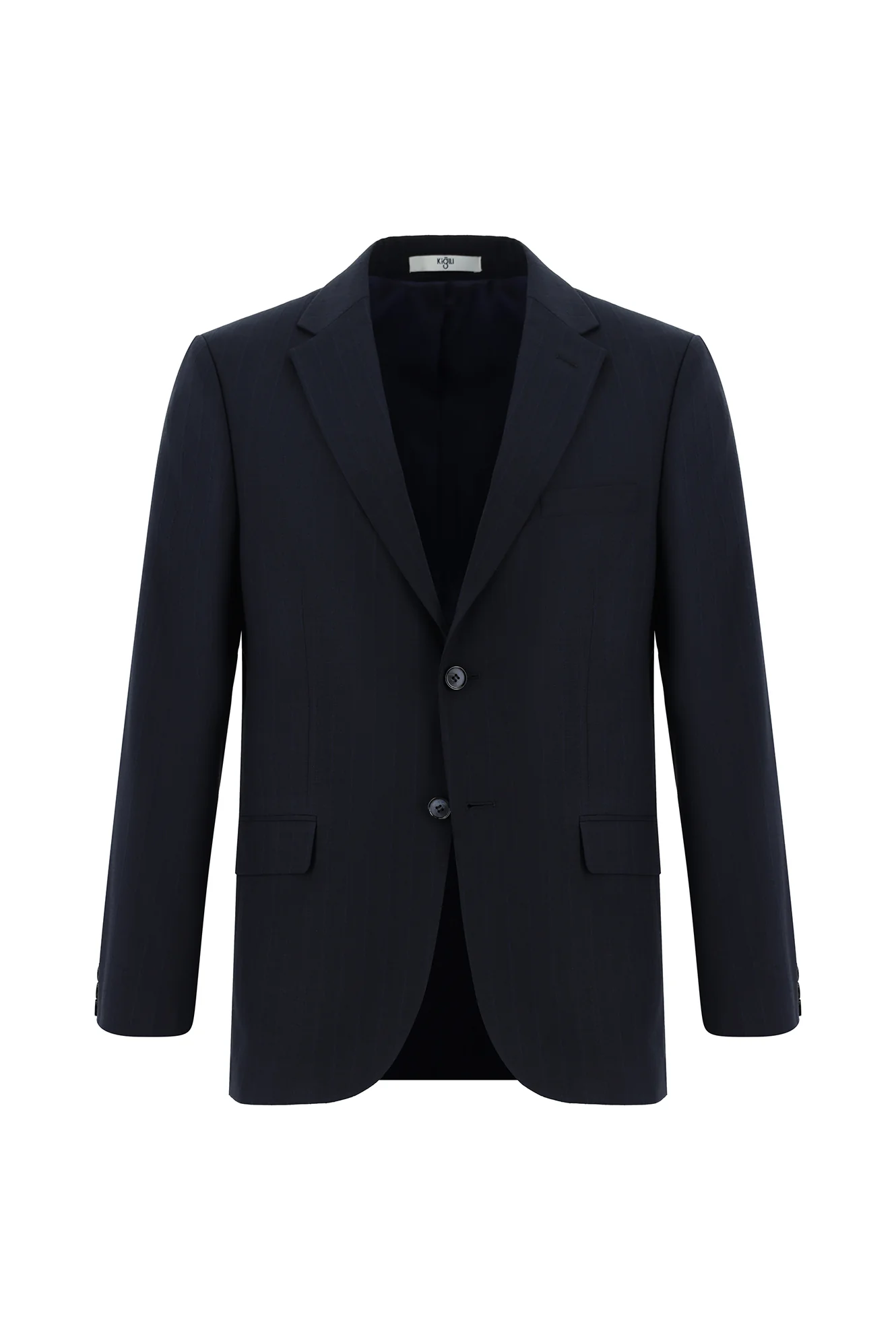 Koyu Lacivert 6 Drop Regular Fit Standart Kesim Çizgili Takım Elbise - Image 2
