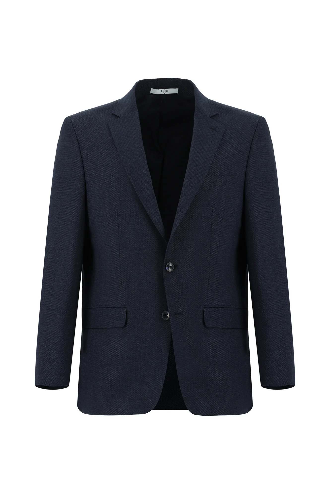 Koyu Lacivert 6 Drop Regular Fit Standart Kesim Desenli Takım Elbise - Image 2