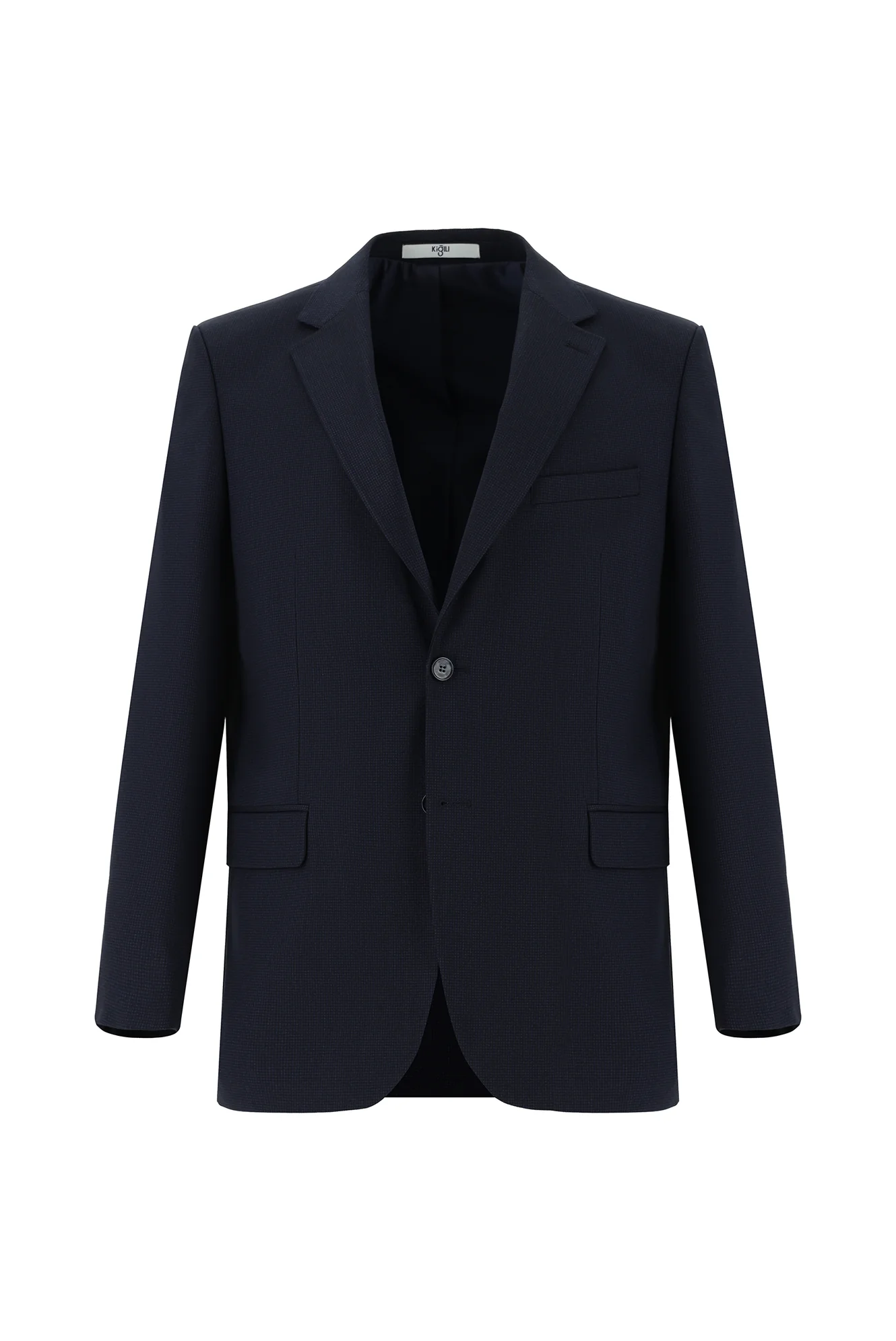 Koyu Lacivert 6 Drop Regular Fit Standart Kesim Desenli Takım Elbise - Image 2
