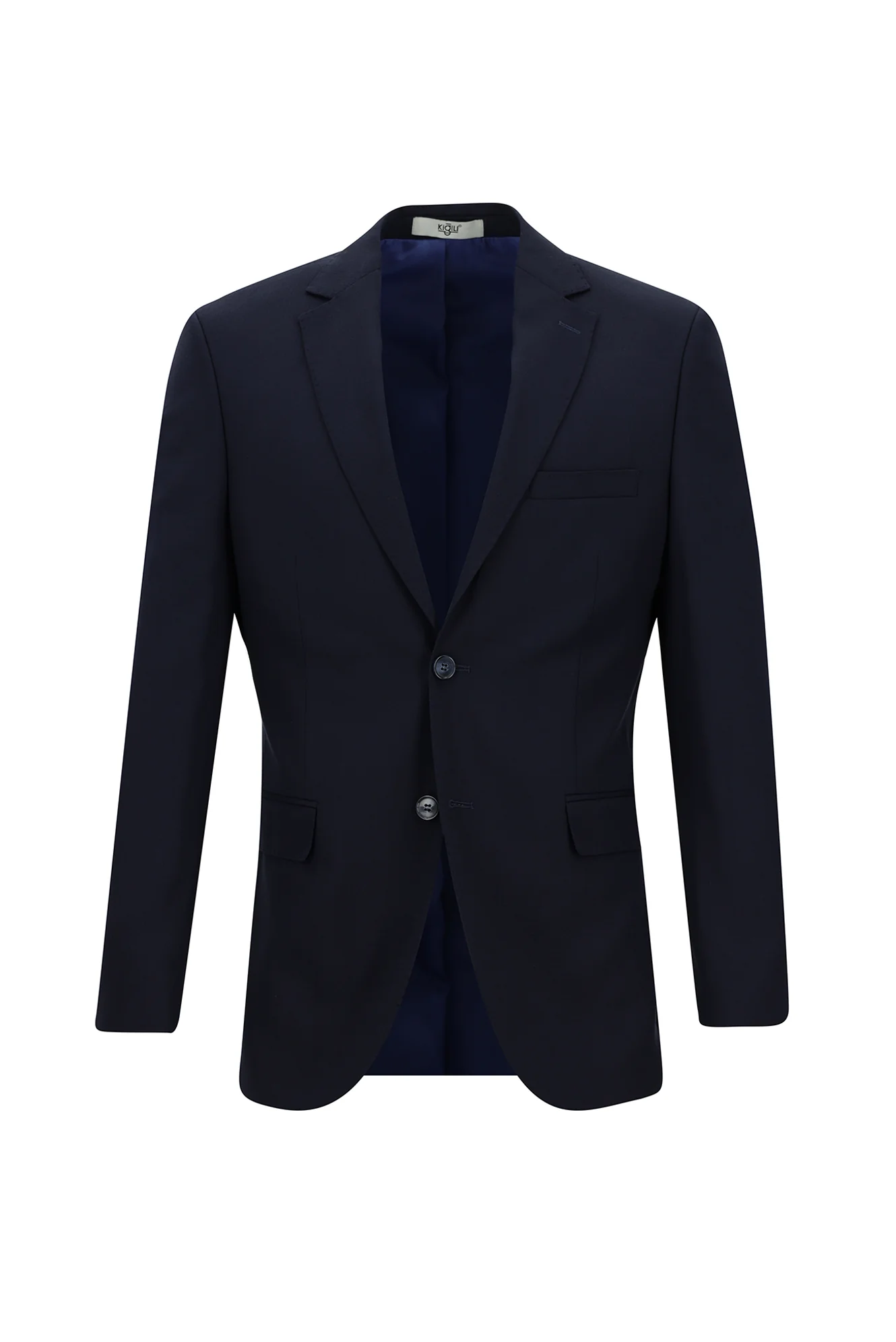 Koyu Lacivert 6 Drop Regular Fit Standart Kesim Desenli Takım Elbise - Image 2
