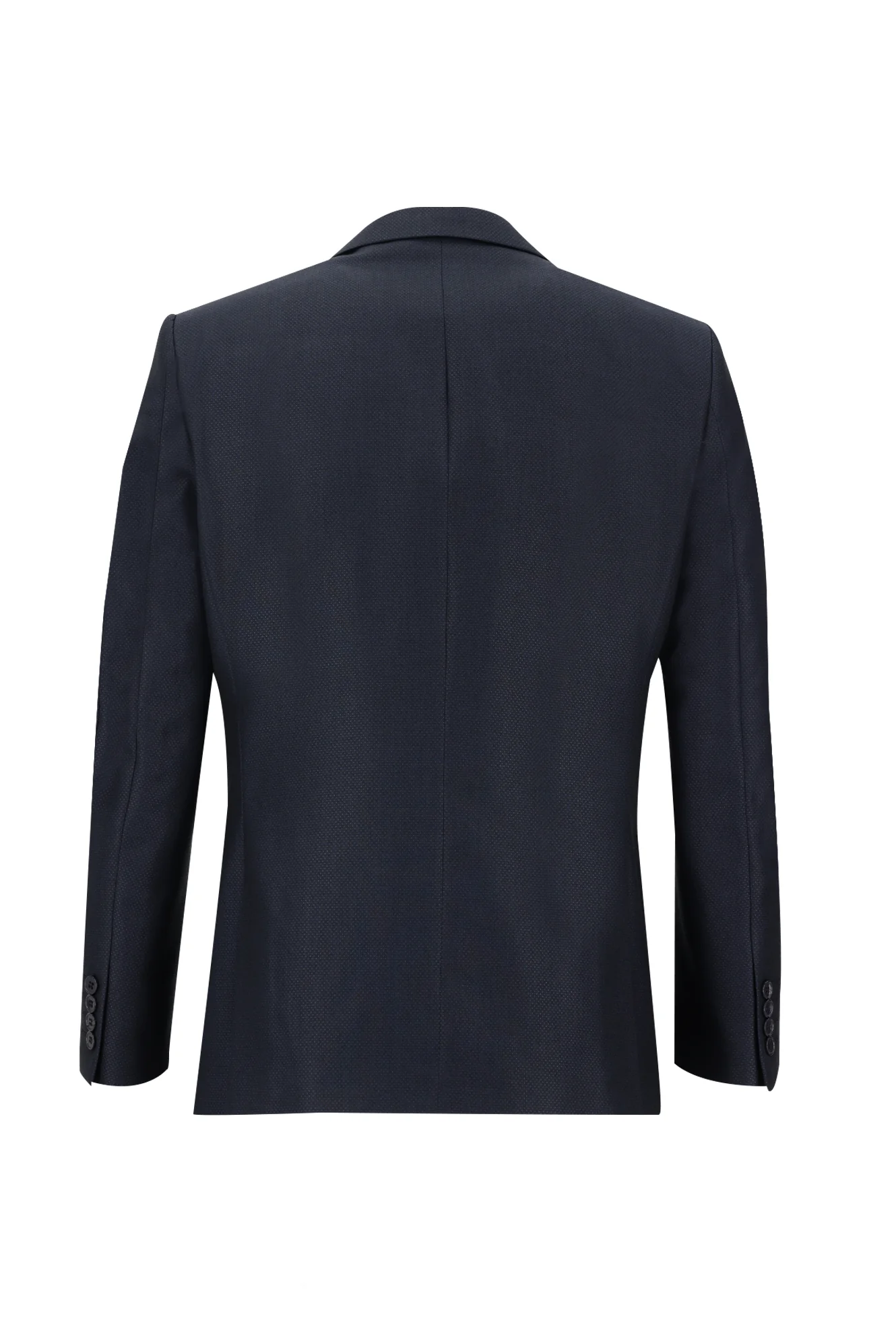 Koyu Lacivert 6 Drop Regular Fit Standart Kesim Desenli Takım Elbise - Image 3