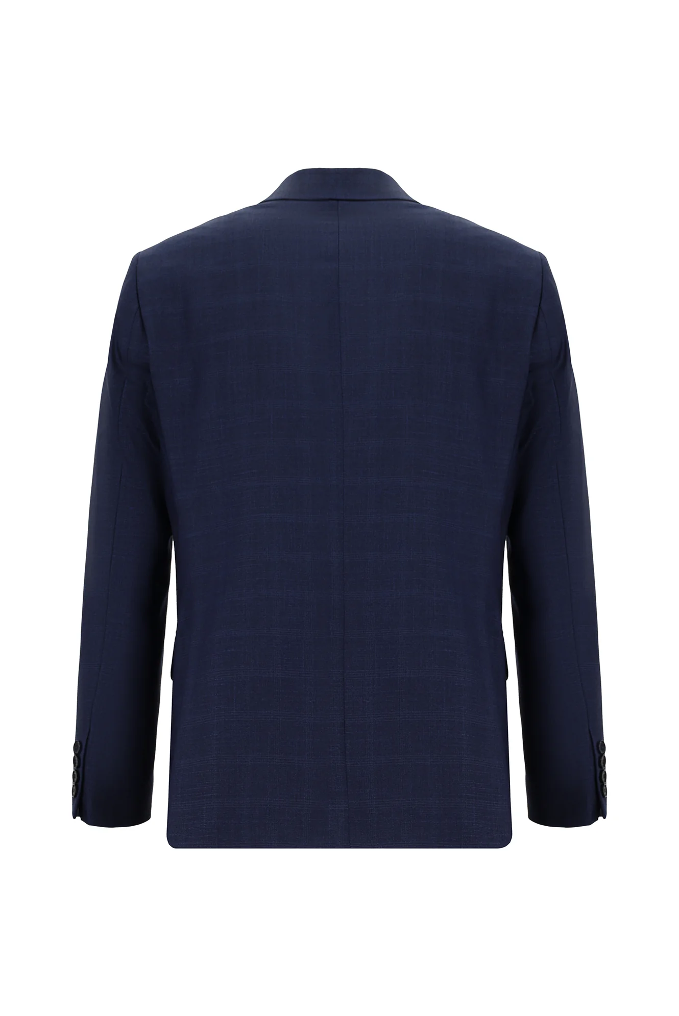 Koyu Lacivert 6 Drop Regular Fit Standart Kesim Ekose Takım Elbise - Image 3