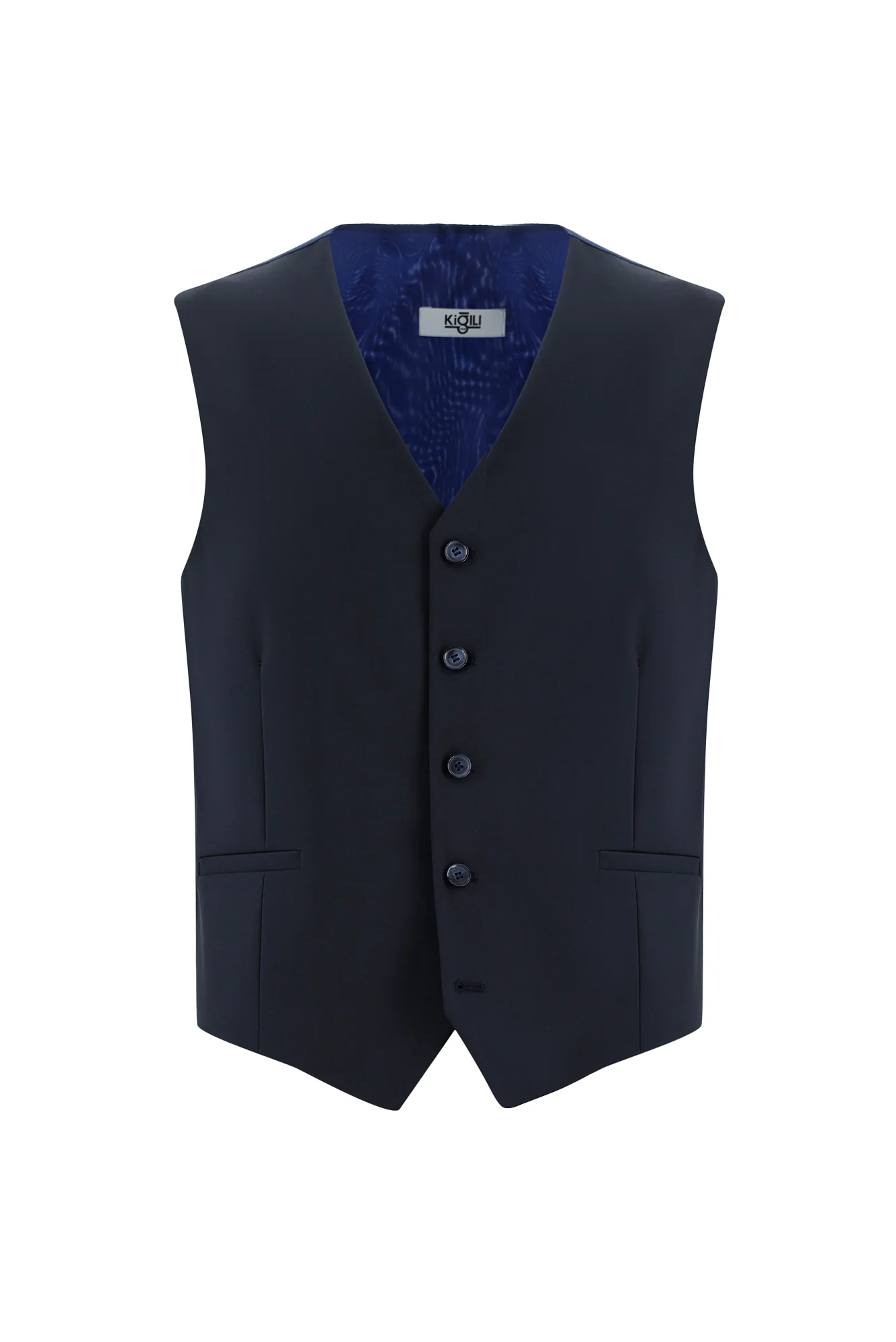 Koyu Lacivert 6 Drop Regular Fit Standart Kesim Kombinli Yelekli Takım Elbise - Image 4