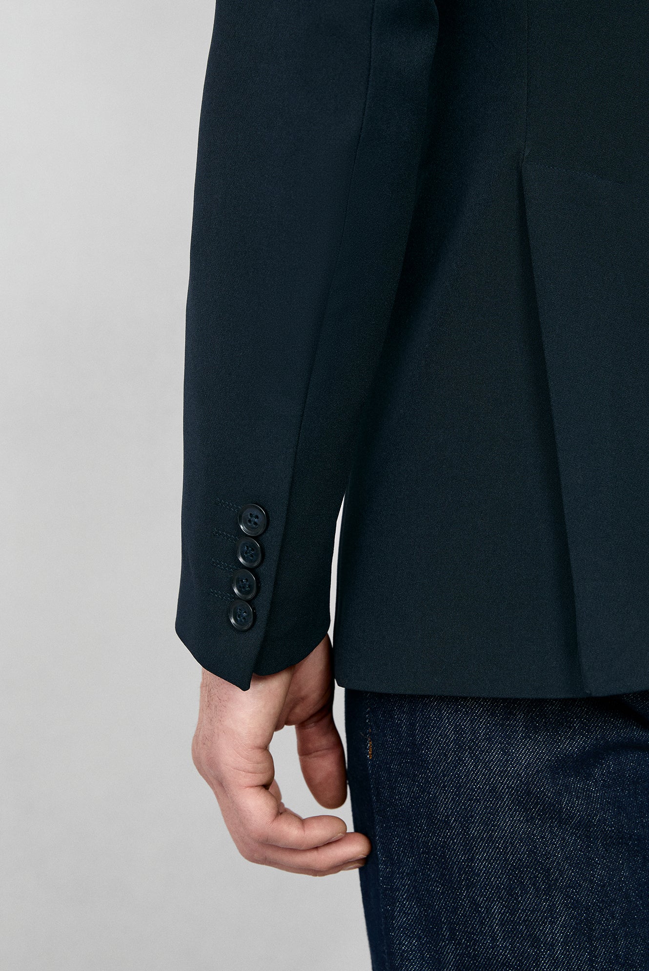 Koyu Lacivert 6 Drop Regular Fit Standart Kesim Mevsimlik Kruvaze Ceket - Image 7