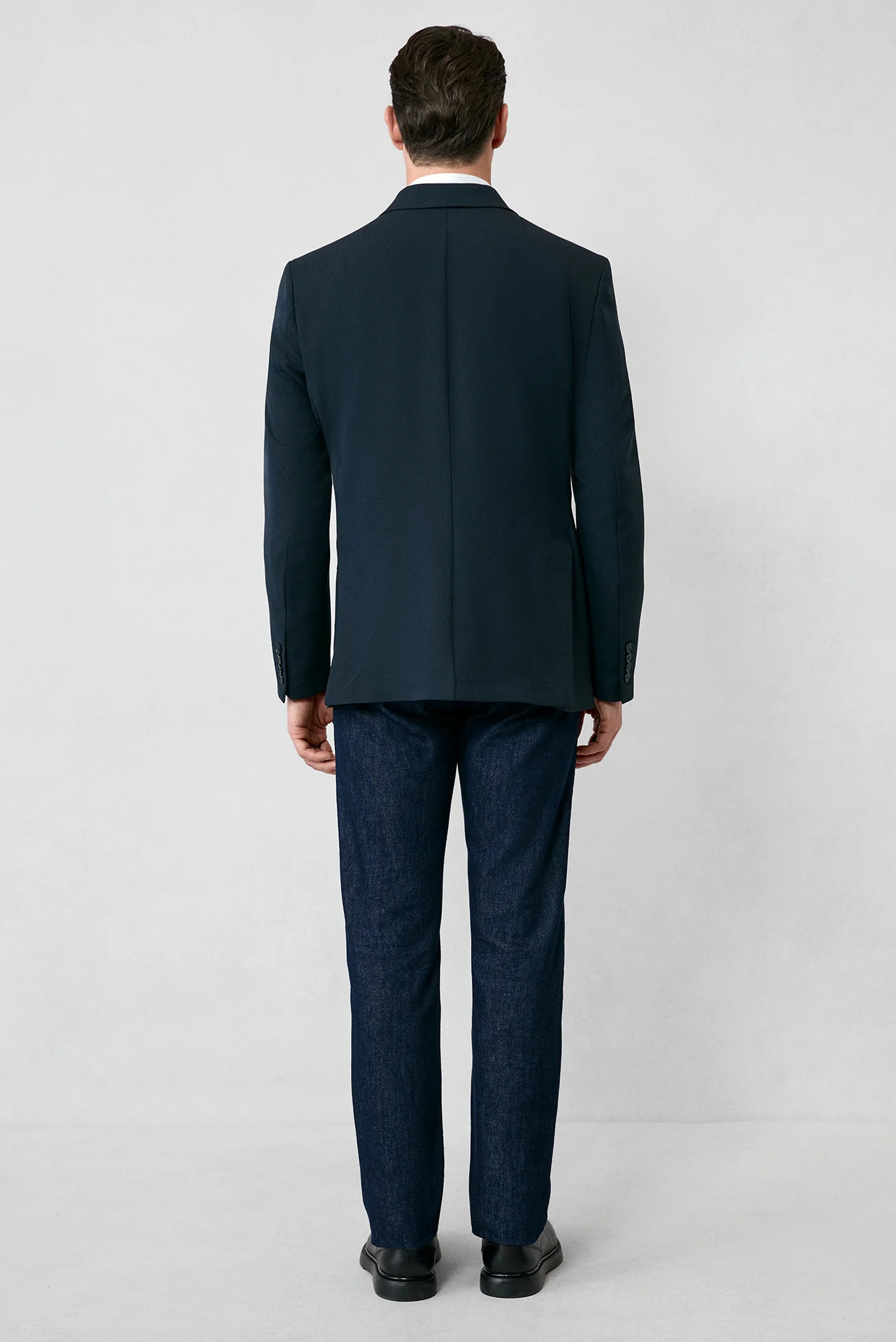 Koyu Lacivert 6 Drop Regular Fit Standart Kesim Mevsimlik Kruvaze Ceket - Image 9