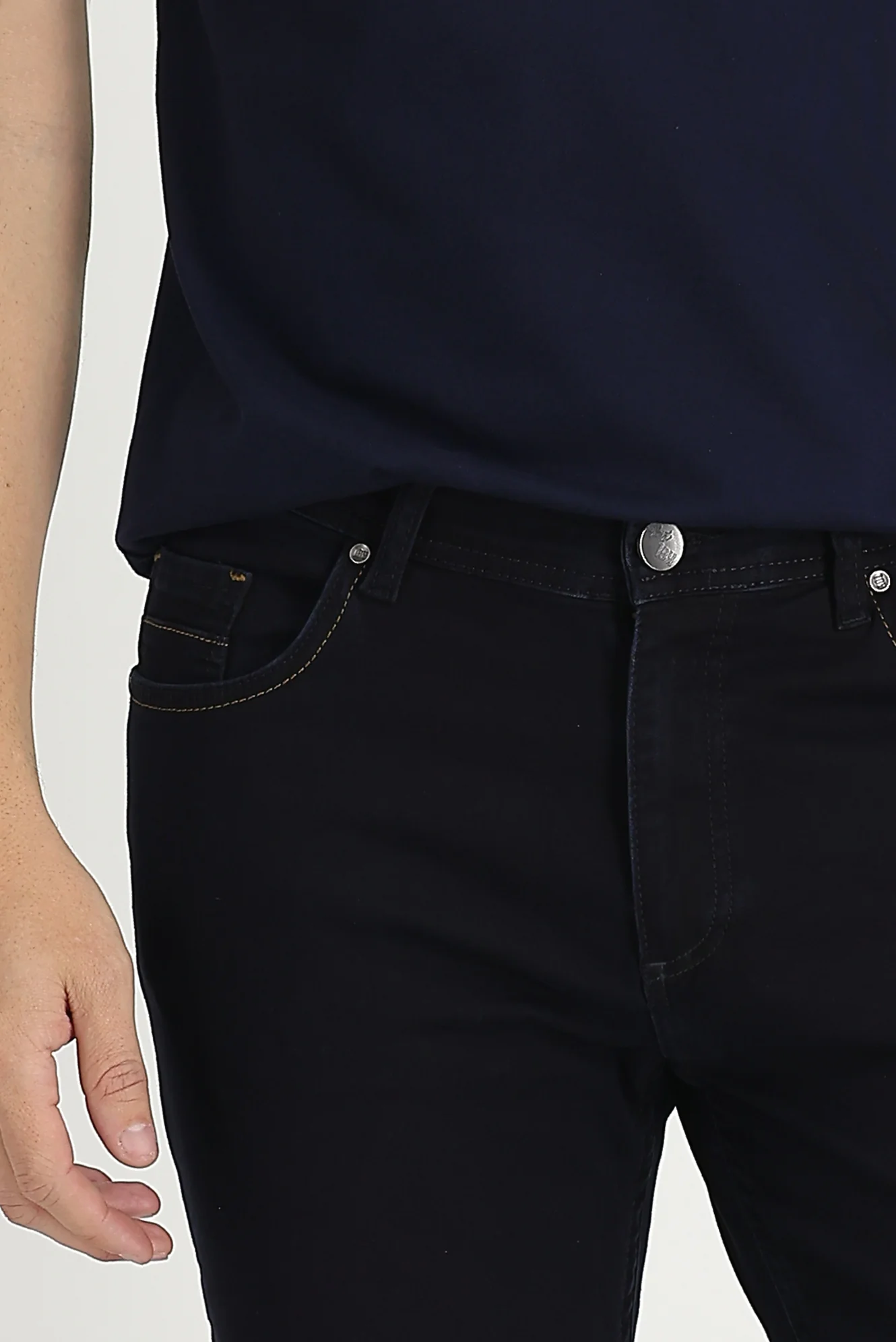 Koyu Lacivert Regular Fit Standart Kesim Likralı Denim Pantolon - Image 2