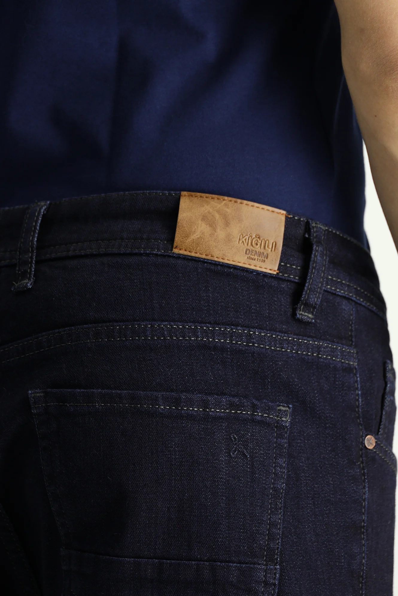 Koyu Lacivert Regular Fit Standart Kesim Likralı Denim Pantolon - Image 5