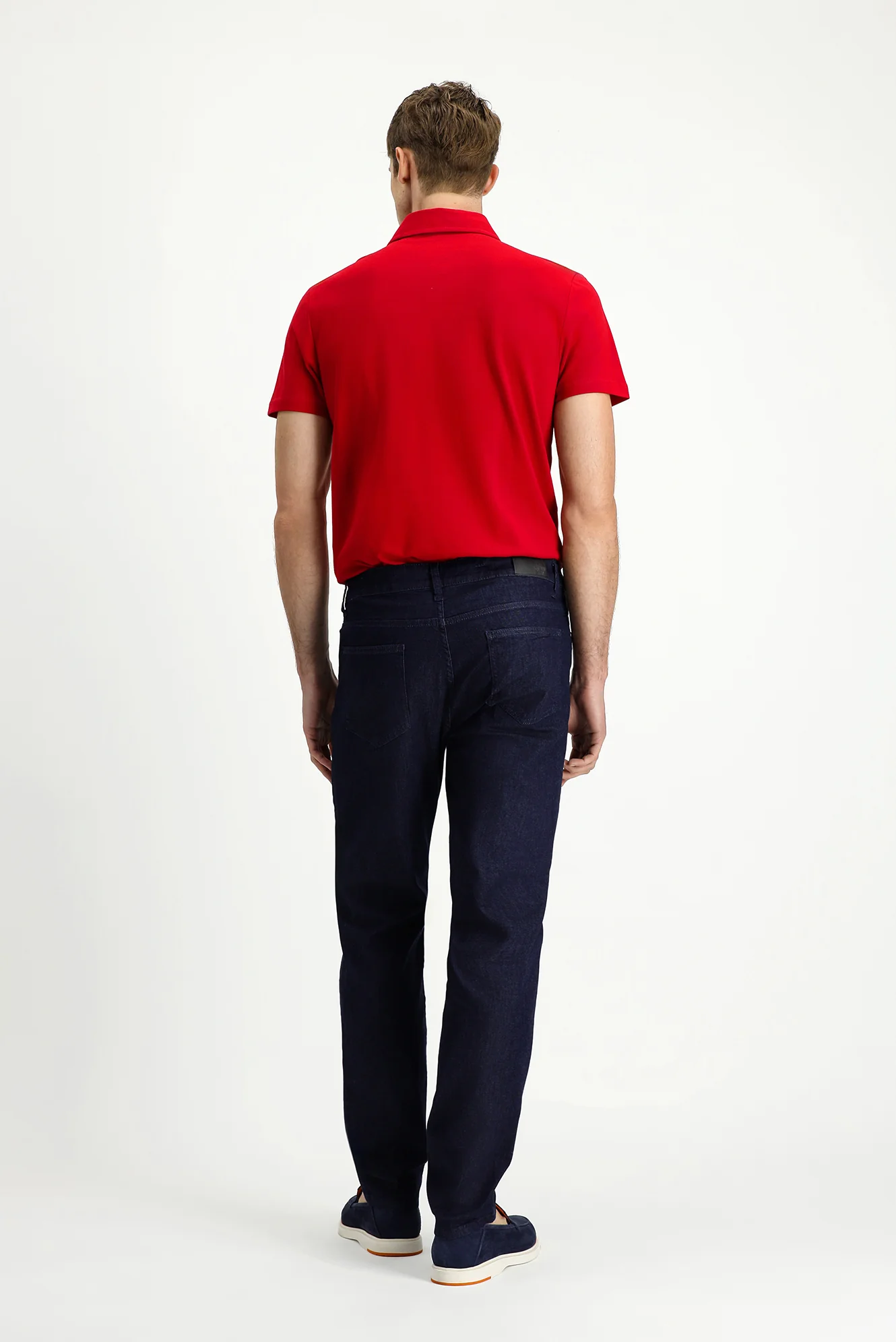 Koyu Lacivert Regular Fit Standart Kesim Likralı Denim Pantolon - Image 4