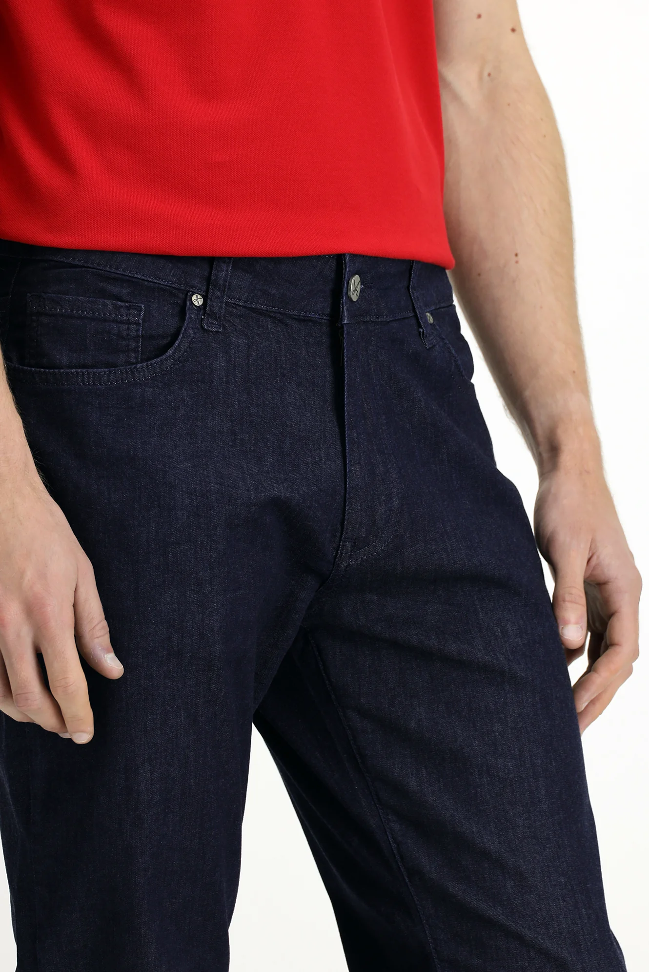 Koyu Lacivert Regular Fit Standart Kesim Likralı Denim Pantolon - Image 5