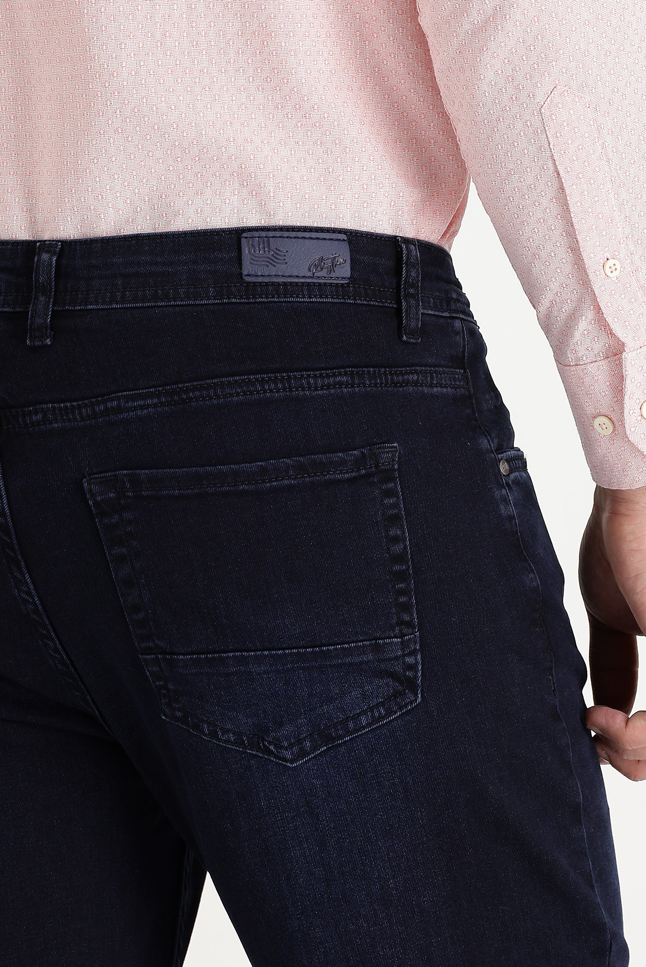 Koyu Lacivert Regular Fit Standart Kesim Likralı Denim Pantolon - Image 4