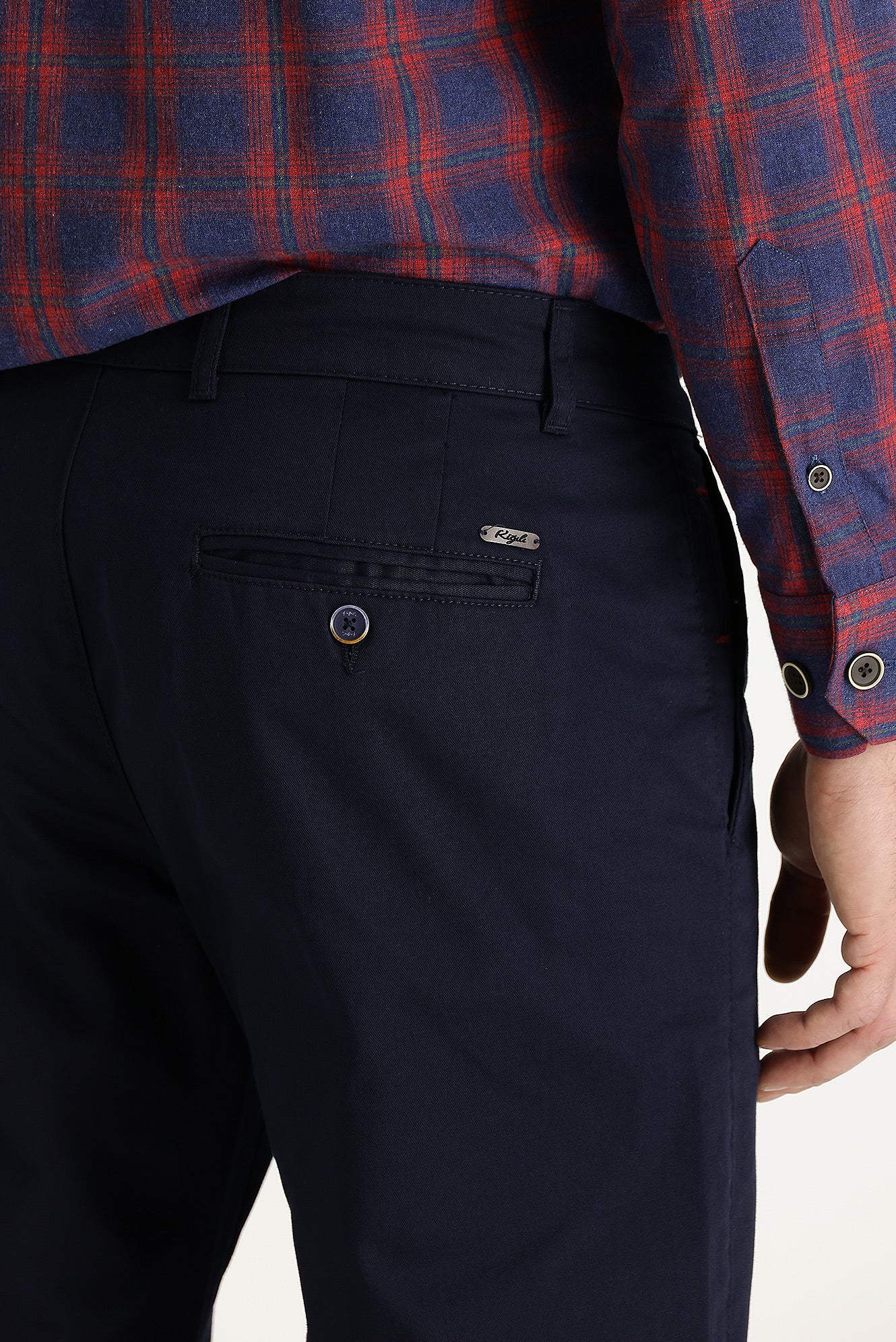 Koyu Lacivert Regular Fit Standart Kesim Likralı Kanvas / Chino Pantolon - Image 4