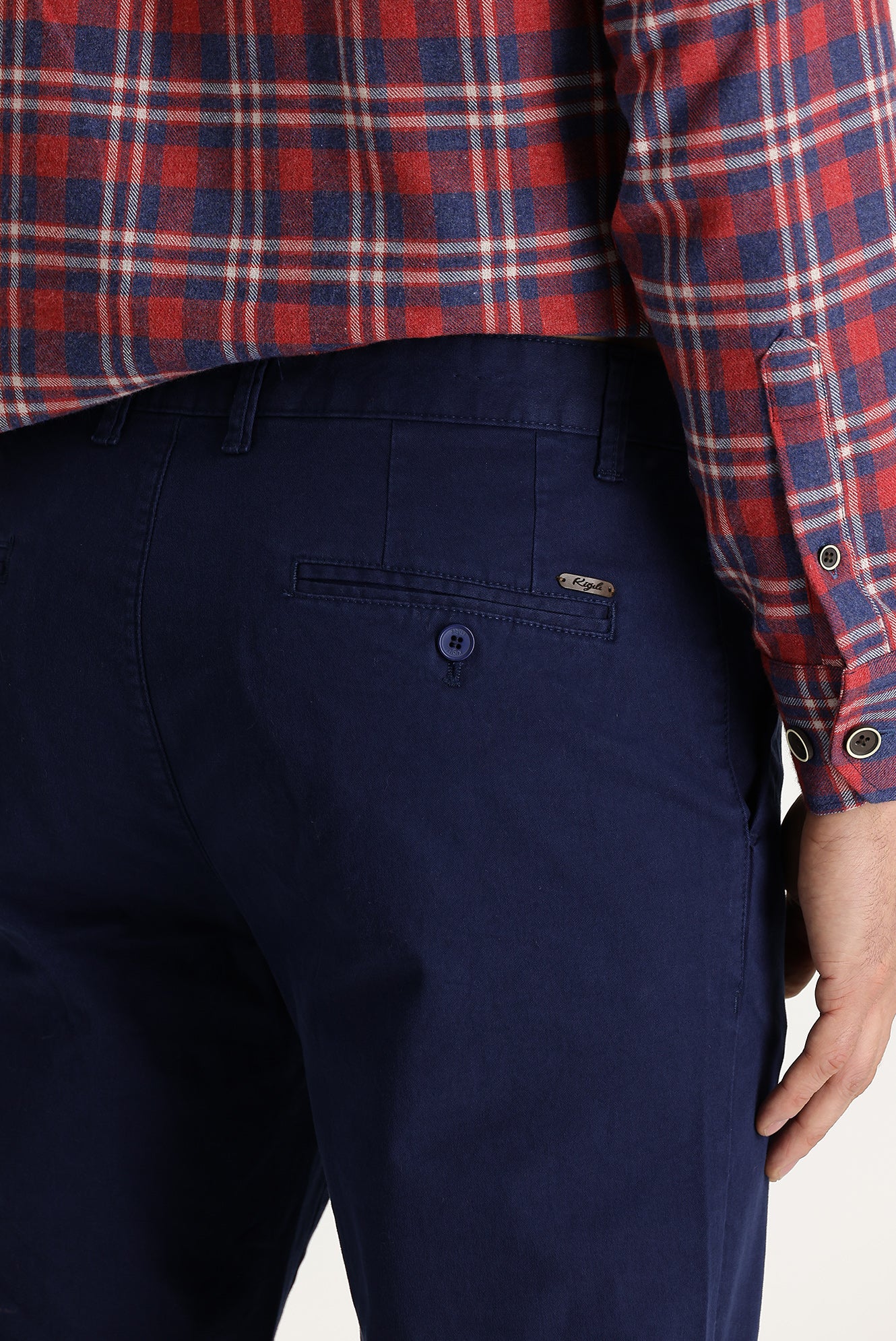 Koyu Lacivert Regular Fit Standart Kesim Likralı Kanvas / Chino Pantolon - Image 5