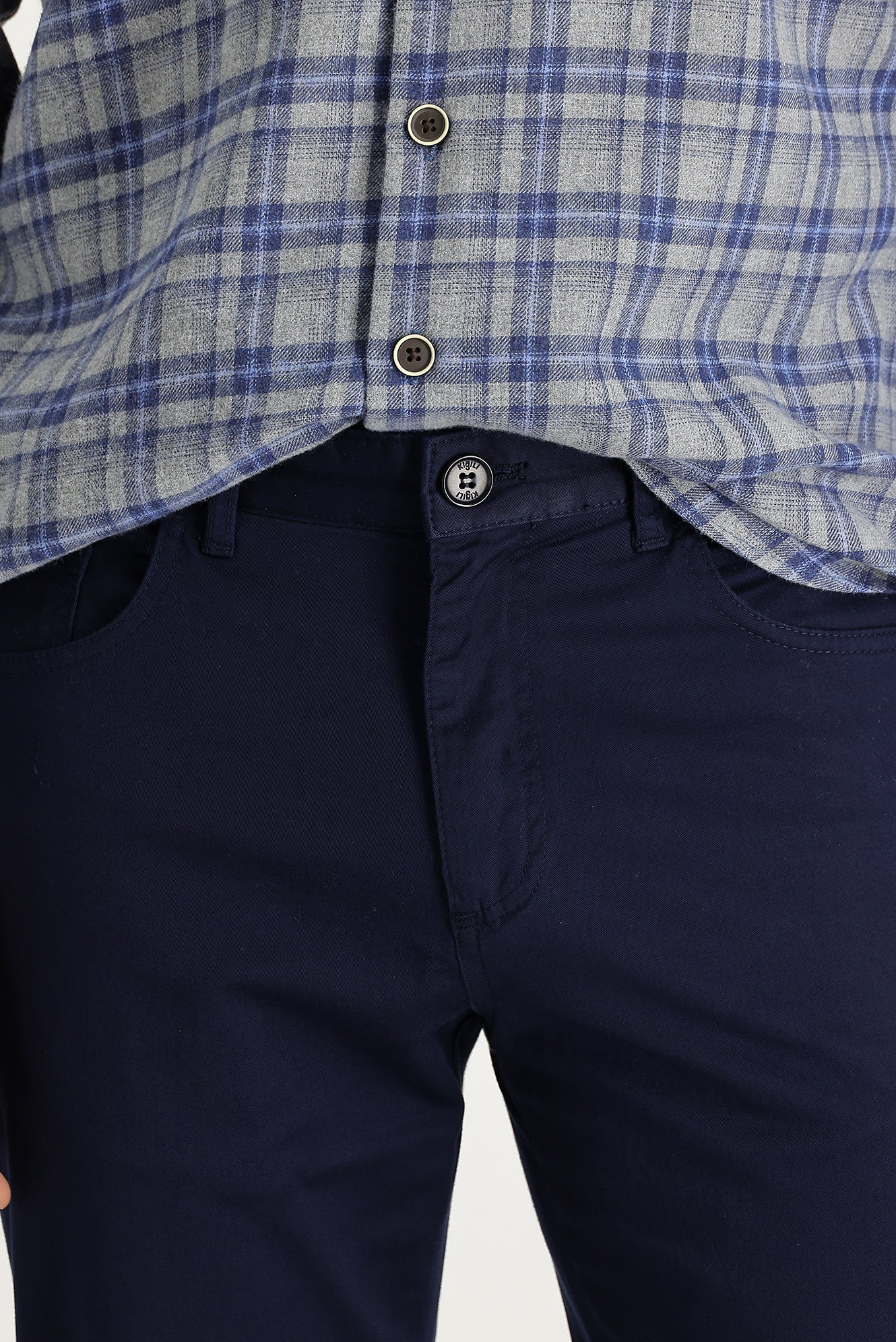 Koyu Lacivert Regular Fit Standart Kesim Likralı Kanvas / Chino Pantolon - Image 2