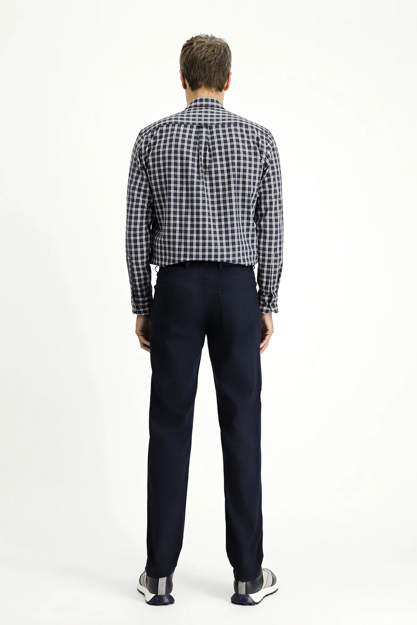 Koyu Lacivert Regular Fit Standart Kesim Likralı Kanvas / Chino Pantolon - Image 4