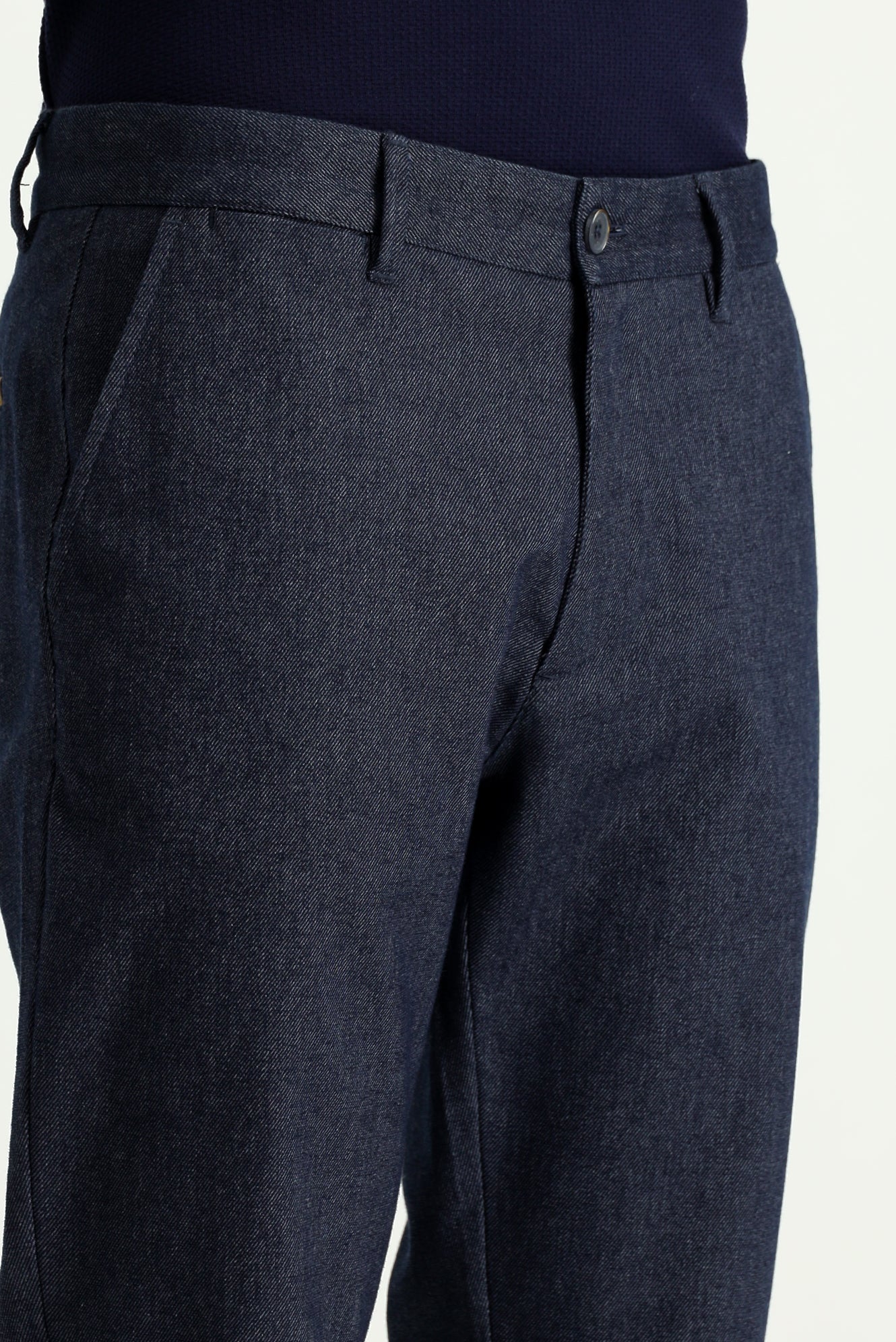 Koyu Lacivert Regular Fit Standart Kesim Likralı Kanvas / Chino Pantolon - Image 3