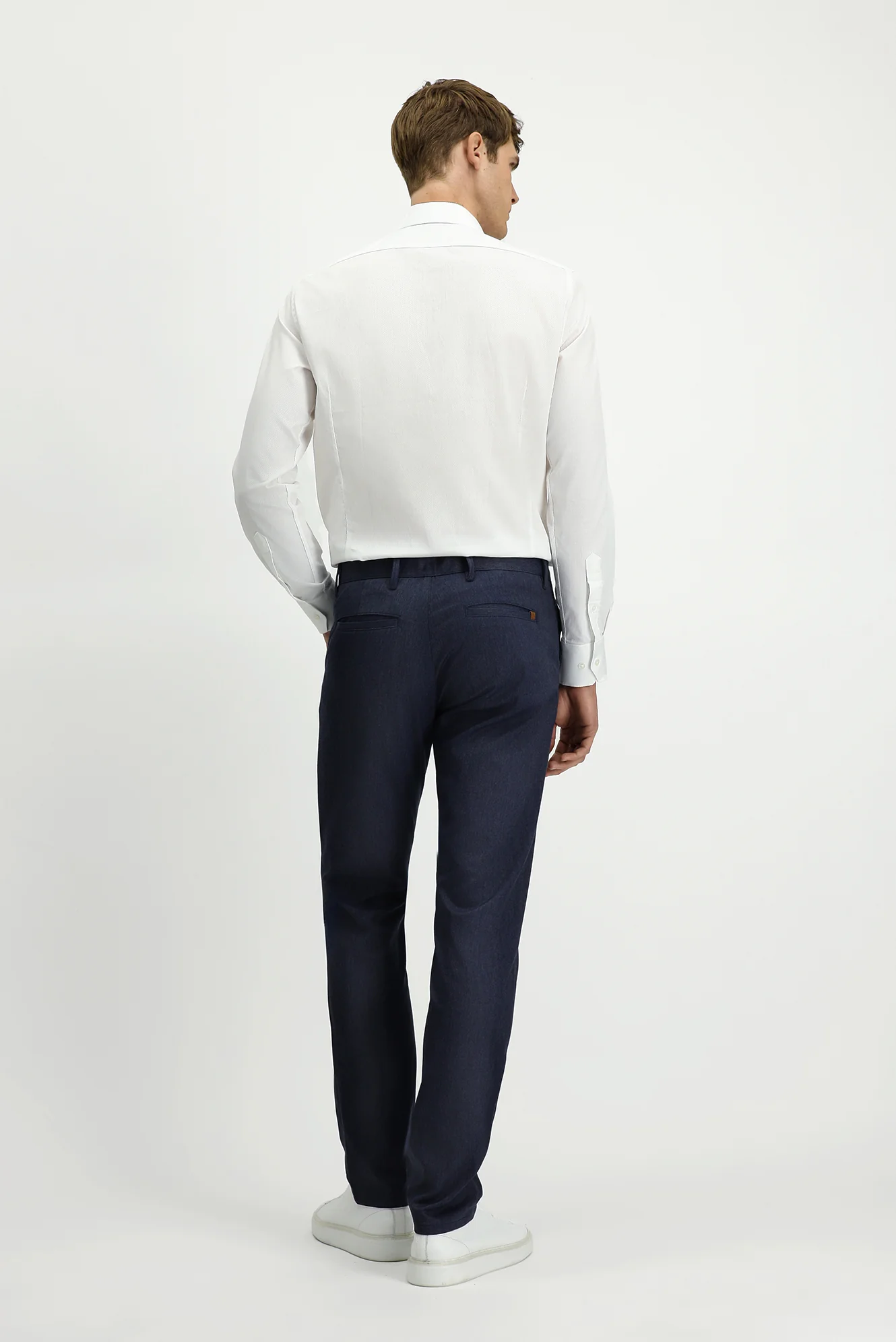 Koyu Lacivert Regular Fit Standart Kesim Likralı Kanvas / Chino Pantolon - Image 4