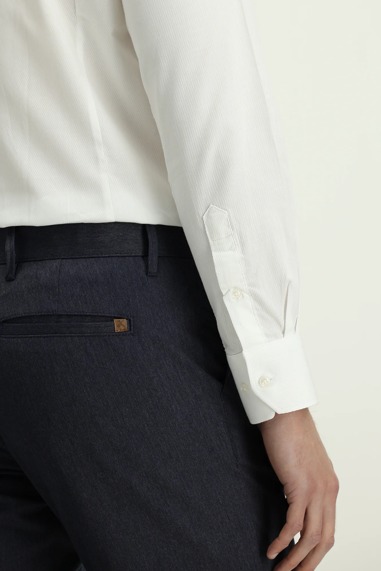 Koyu Lacivert Regular Fit Standart Kesim Likralı Kanvas / Chino Pantolon - Image 6