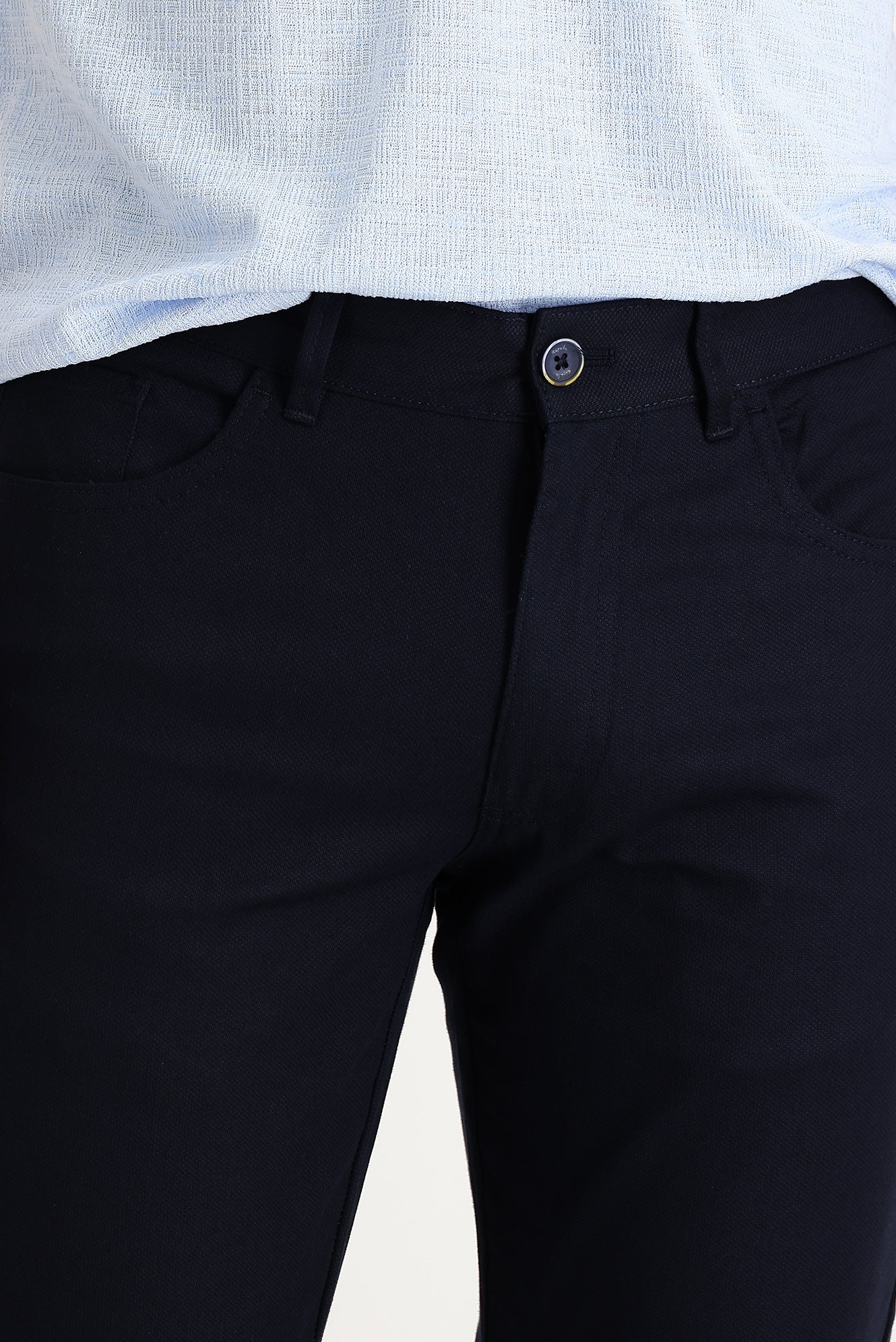 Koyu Lacivert Regular Fit Standart Kesim Likralı Kanvas / Chino Pantolon - Image 2