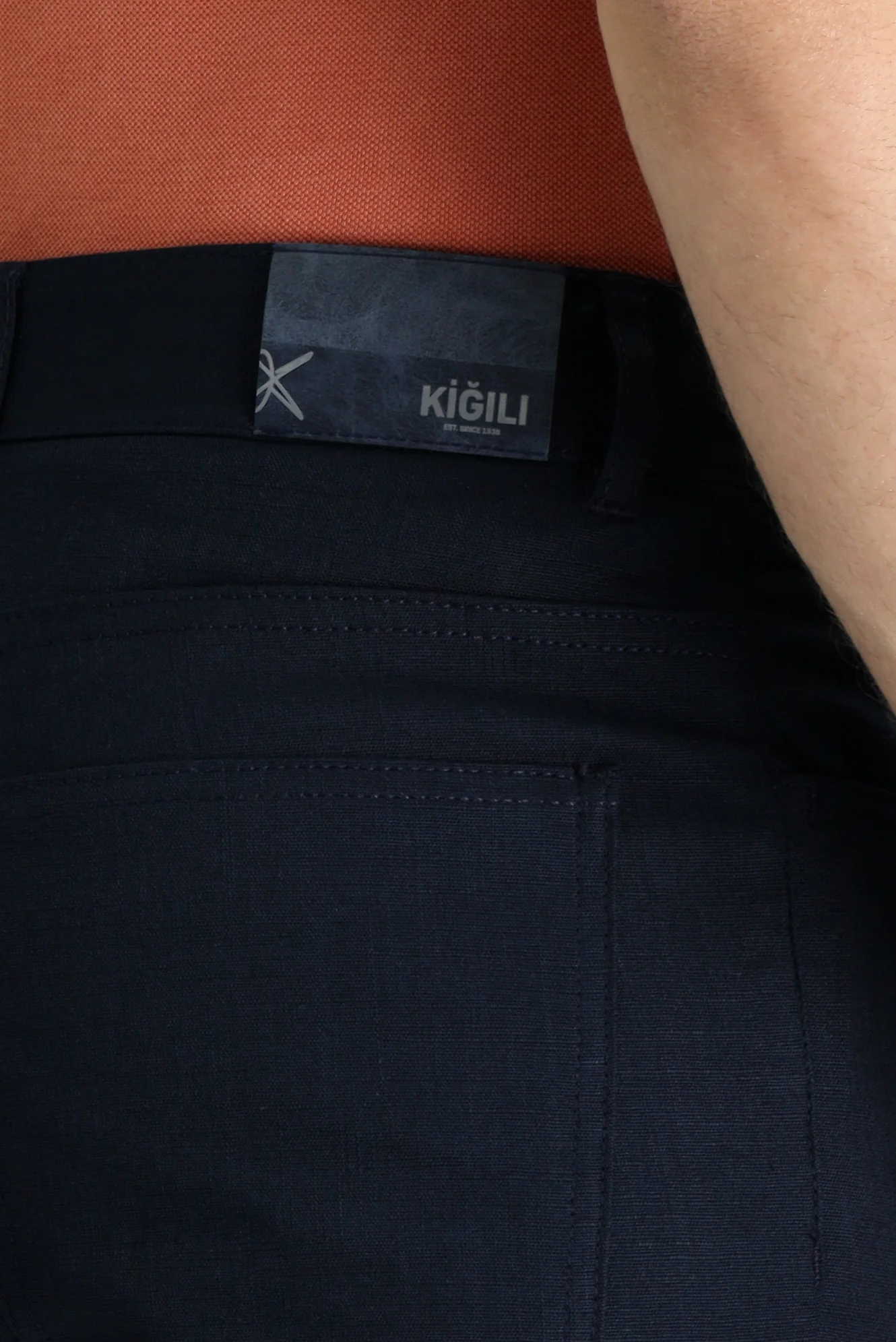 Koyu Lacivert Regular Fit Standart Kesim Likralı Kanvas / Chino Pantolon - Image 4