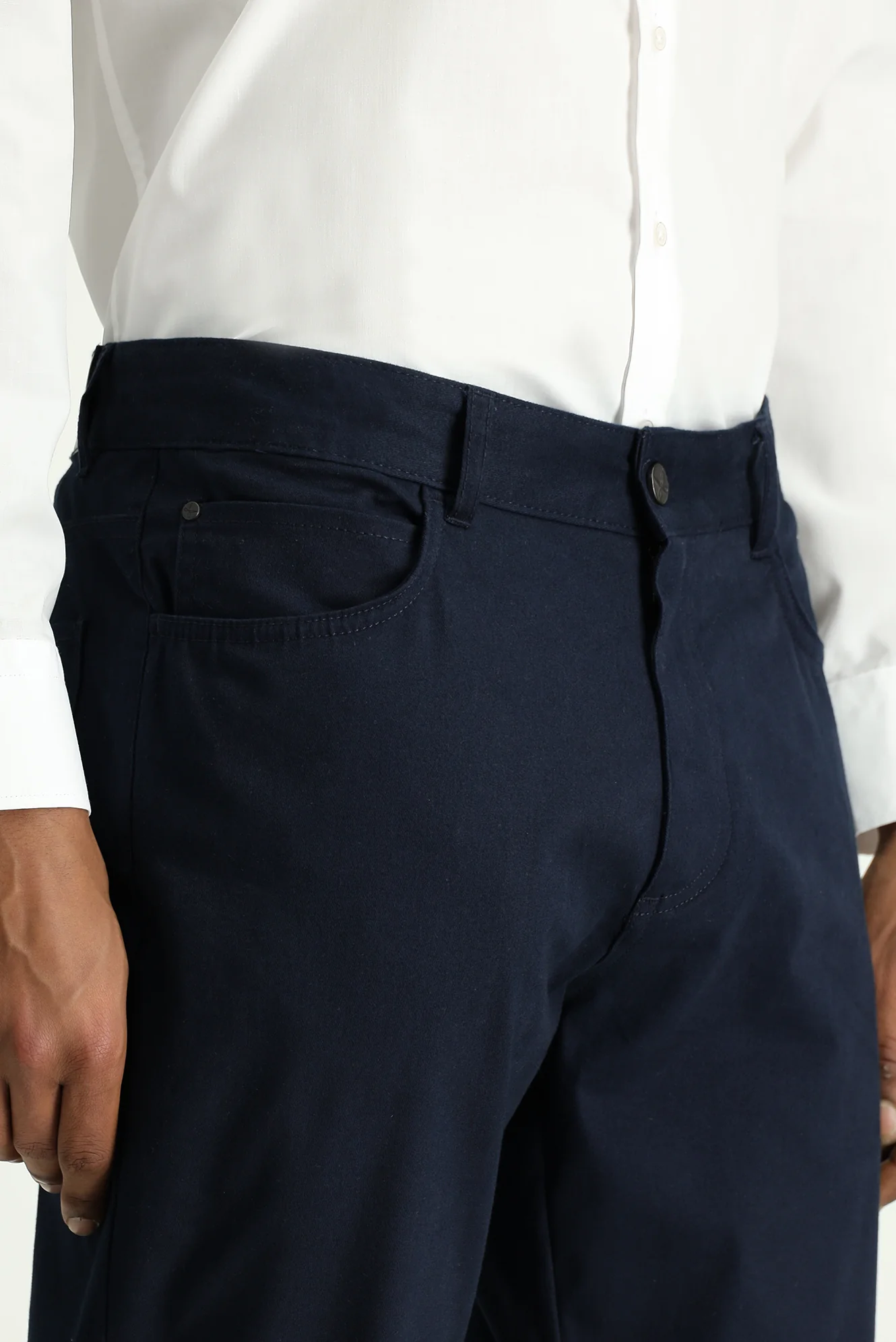 Koyu Lacivert Regular Fit Standart Kesim Likralı Kanvas / Chino Pantolon - Image 6