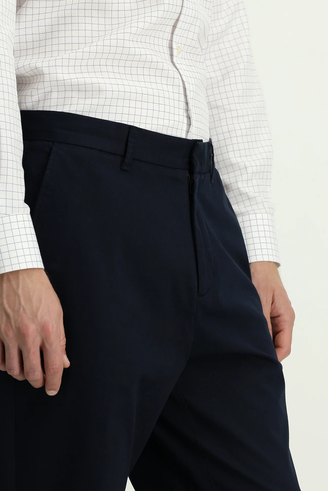 Koyu Lacivert Regular Fit Standart Kesim Likralı Kanvas / Chino Pantolon - Image 5