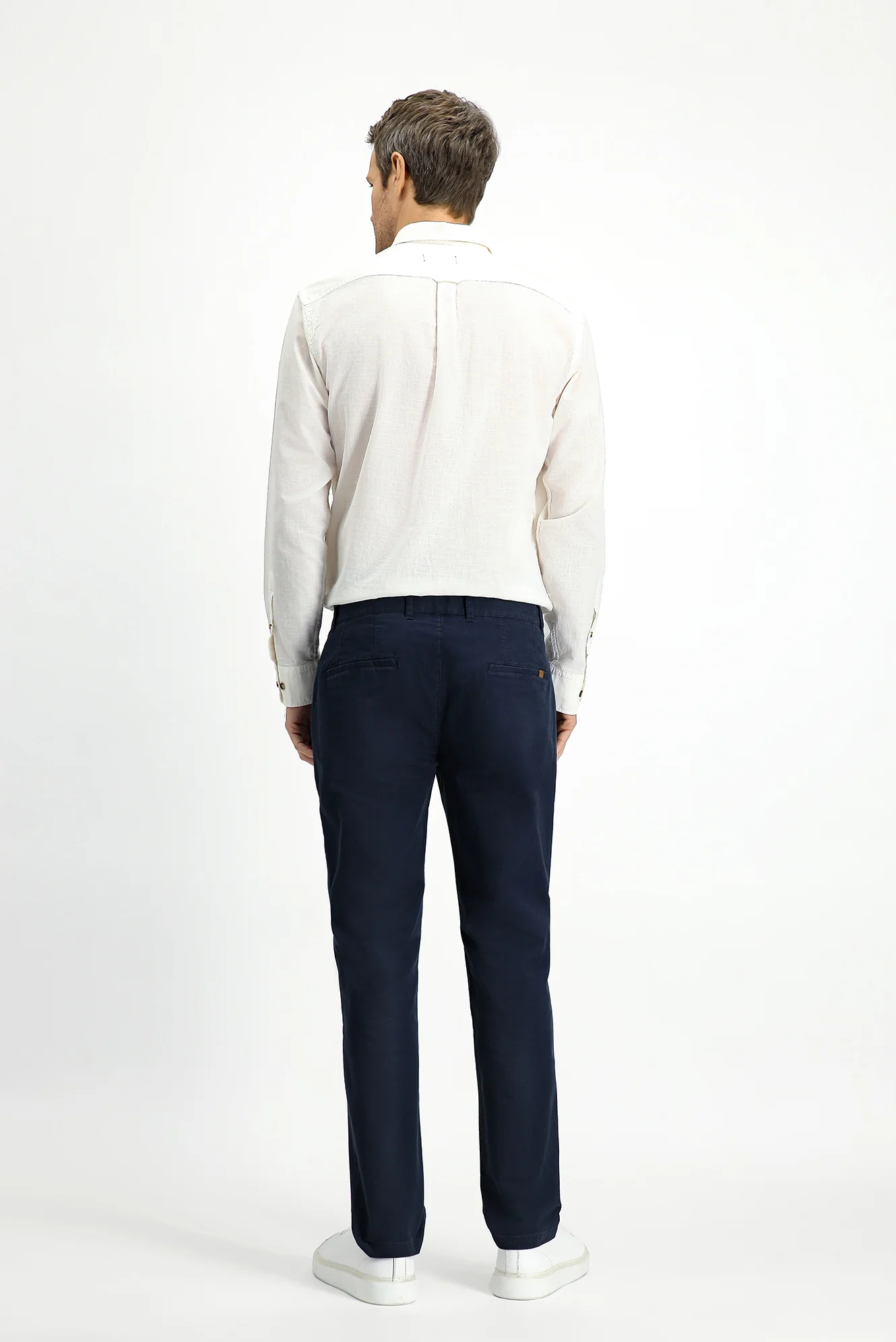 Koyu Lacivert Regular Fit Standart Kesim Likralı Kanvas / Chino Pantolon - Image 4