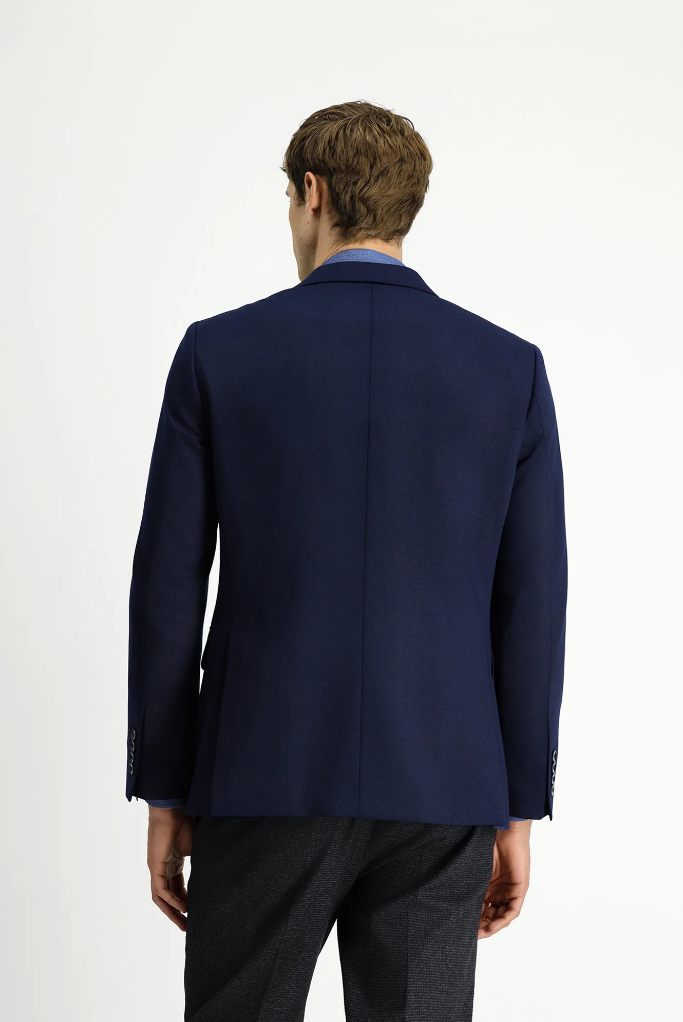 Koyu Lacivert 6 Drop Regular Fit Standart Kesim Likralı Klasik Ceket - Image 5