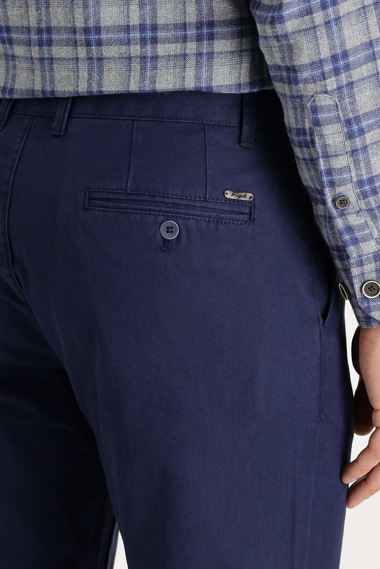 Koyu Lacivert Regular Fit Standart Kesim Pamuk Kanvas / Chino Pantolon - Image 5