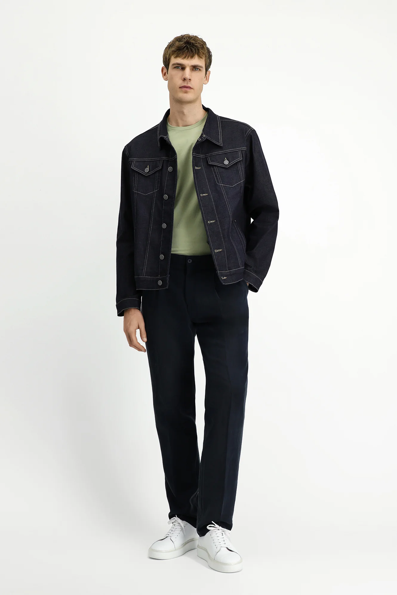 Koyu Lacivert Regular Fit Pamuklu Denim Mont - Image 2