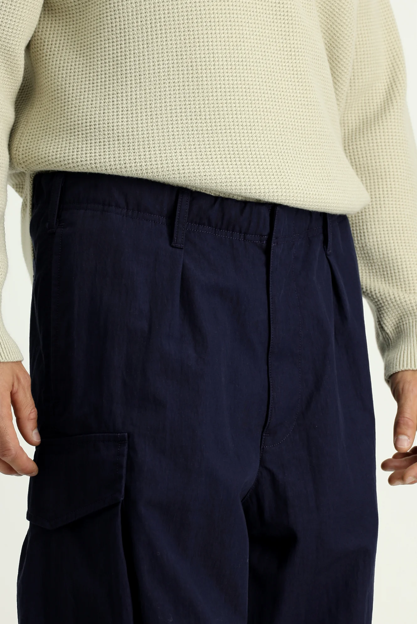Koyu Lacivert Engineered Fit Pamuklu Kargo Pantolon - Image 7