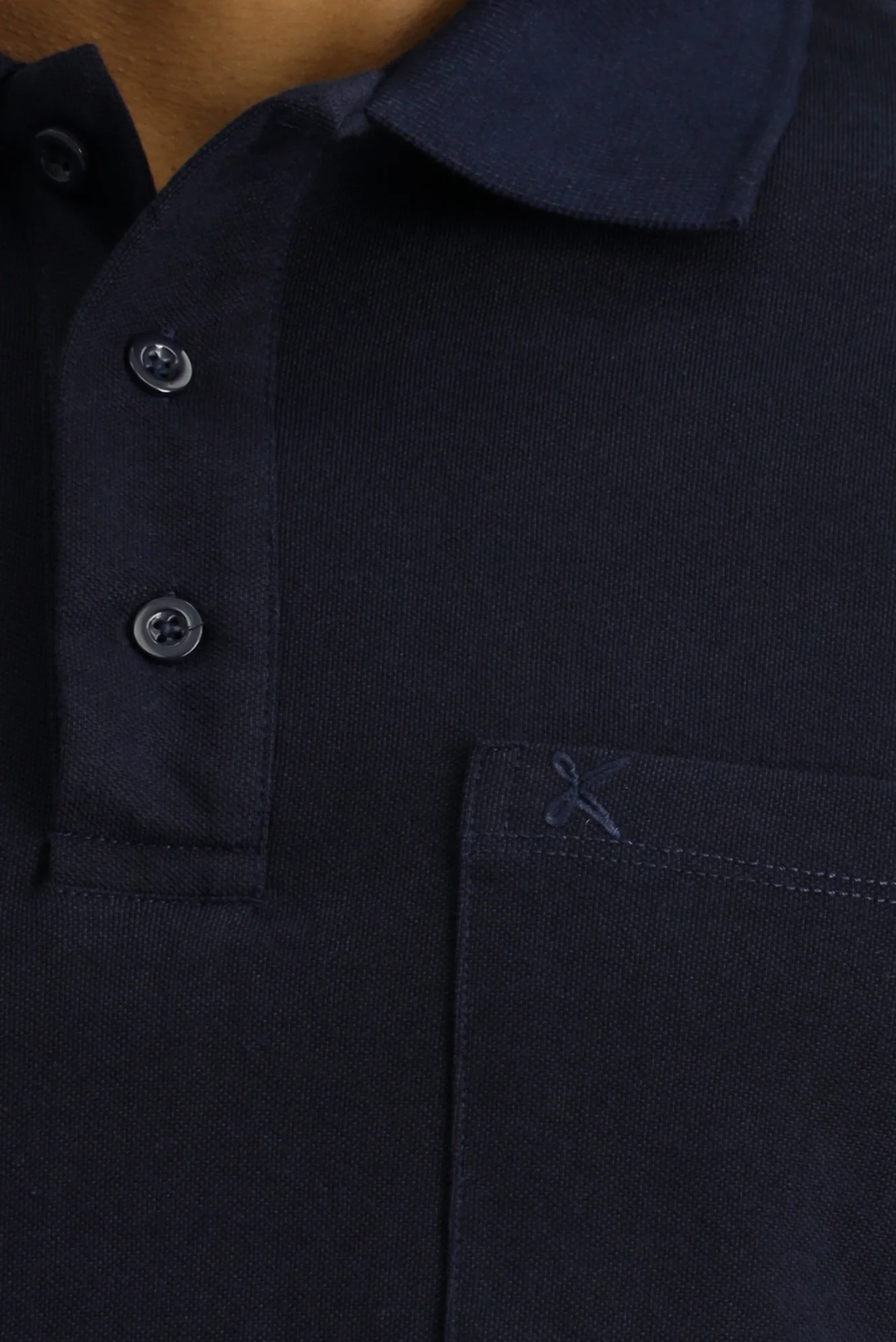 Koyu Lacivert Regular Fit Pamuklu Nakışlı Cepli Polo Yaka Tişört - Image 4