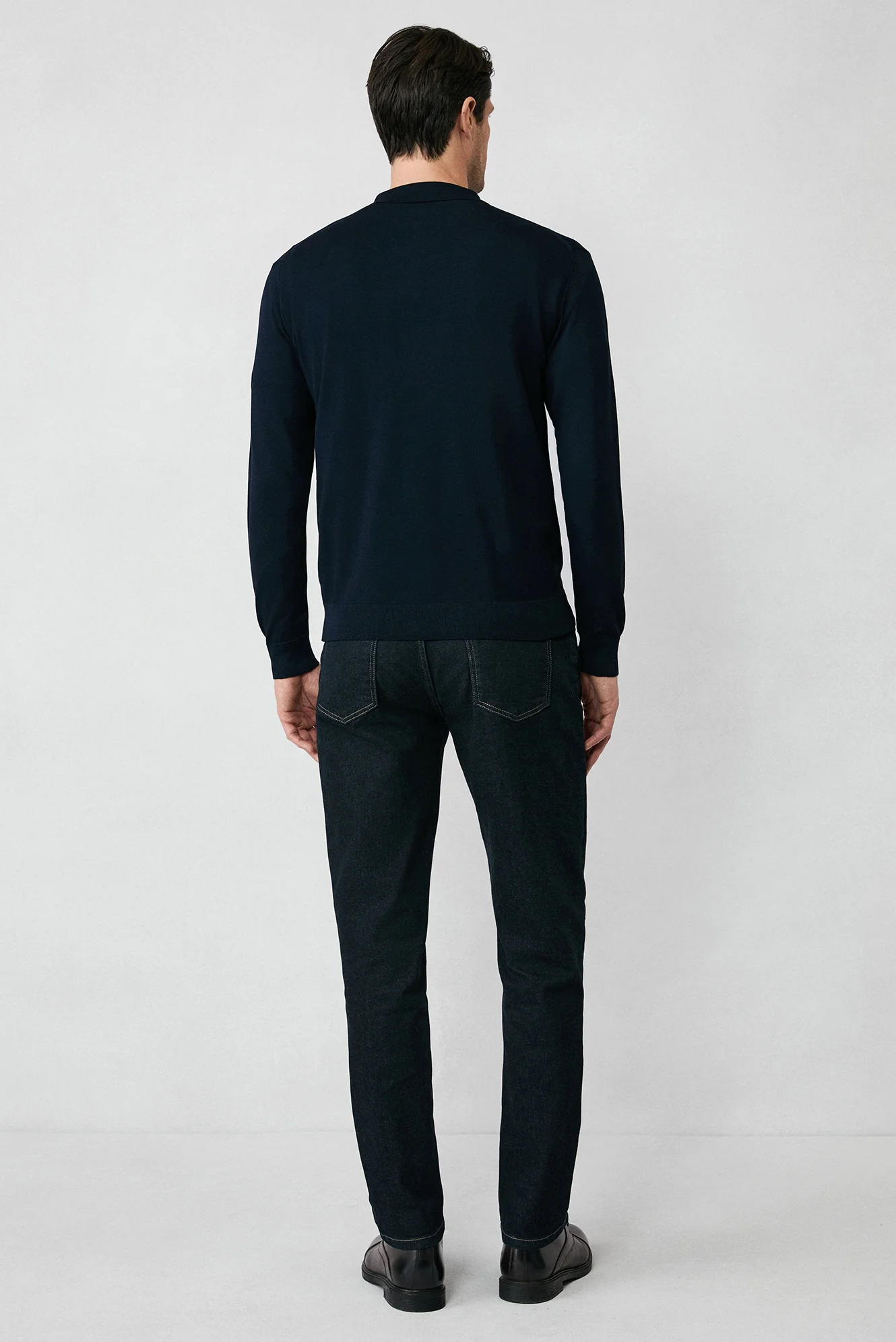 Koyu Lacivert Regular Fit Düğmeli Polo Yaka Triko Kazak - Image 6