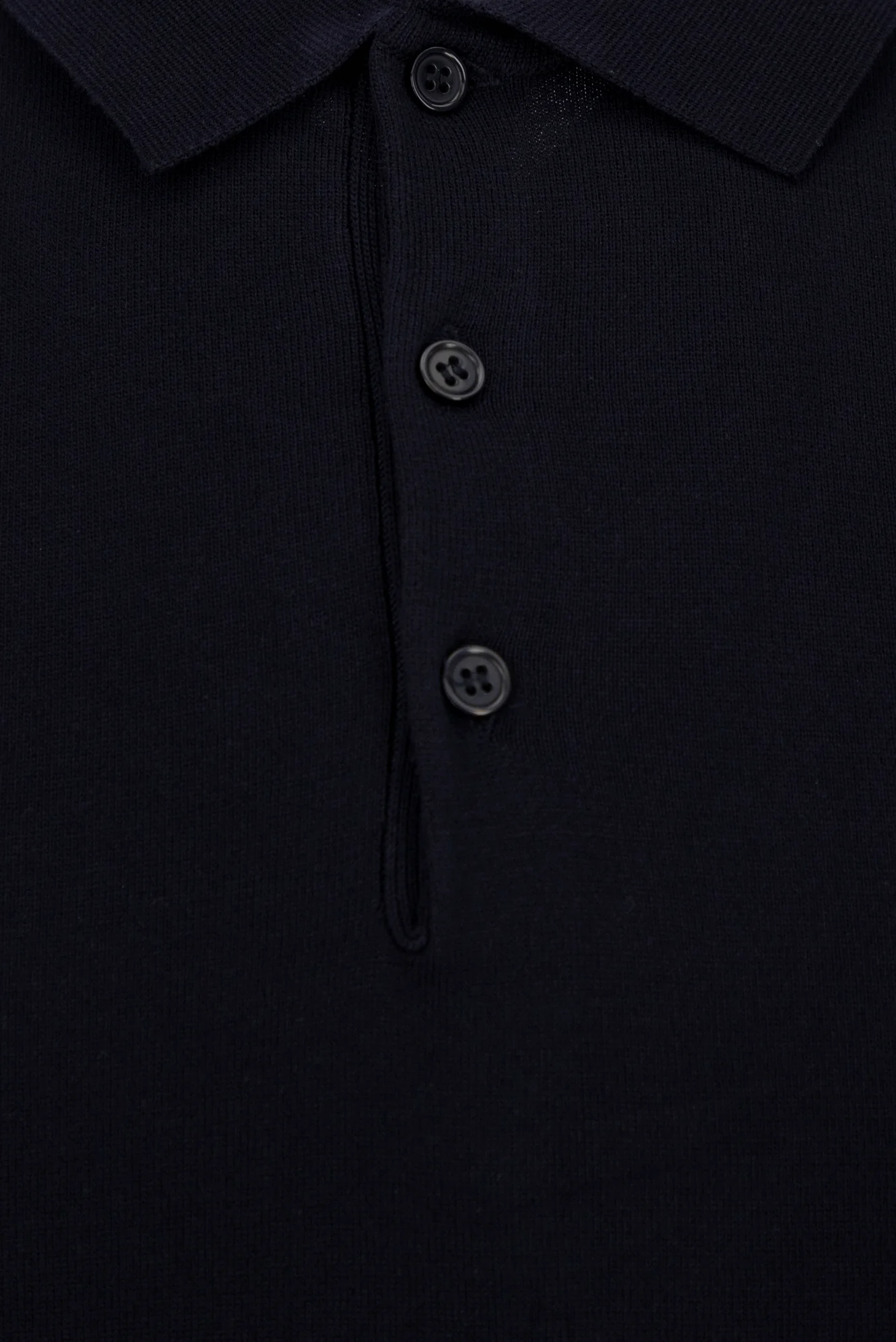Koyu Lacivert Regular Fit Düğmeli Polo Yaka Örme Tişört - Image 2