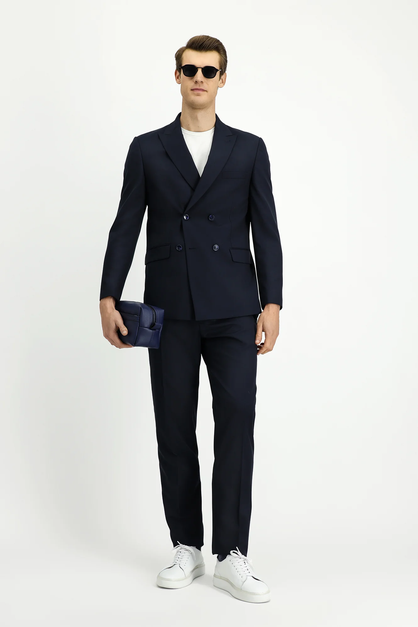 Koyu Lacivert 6 Drop Regular Fit Standart Kesim Kruvaze Takım Elbise - Image 3