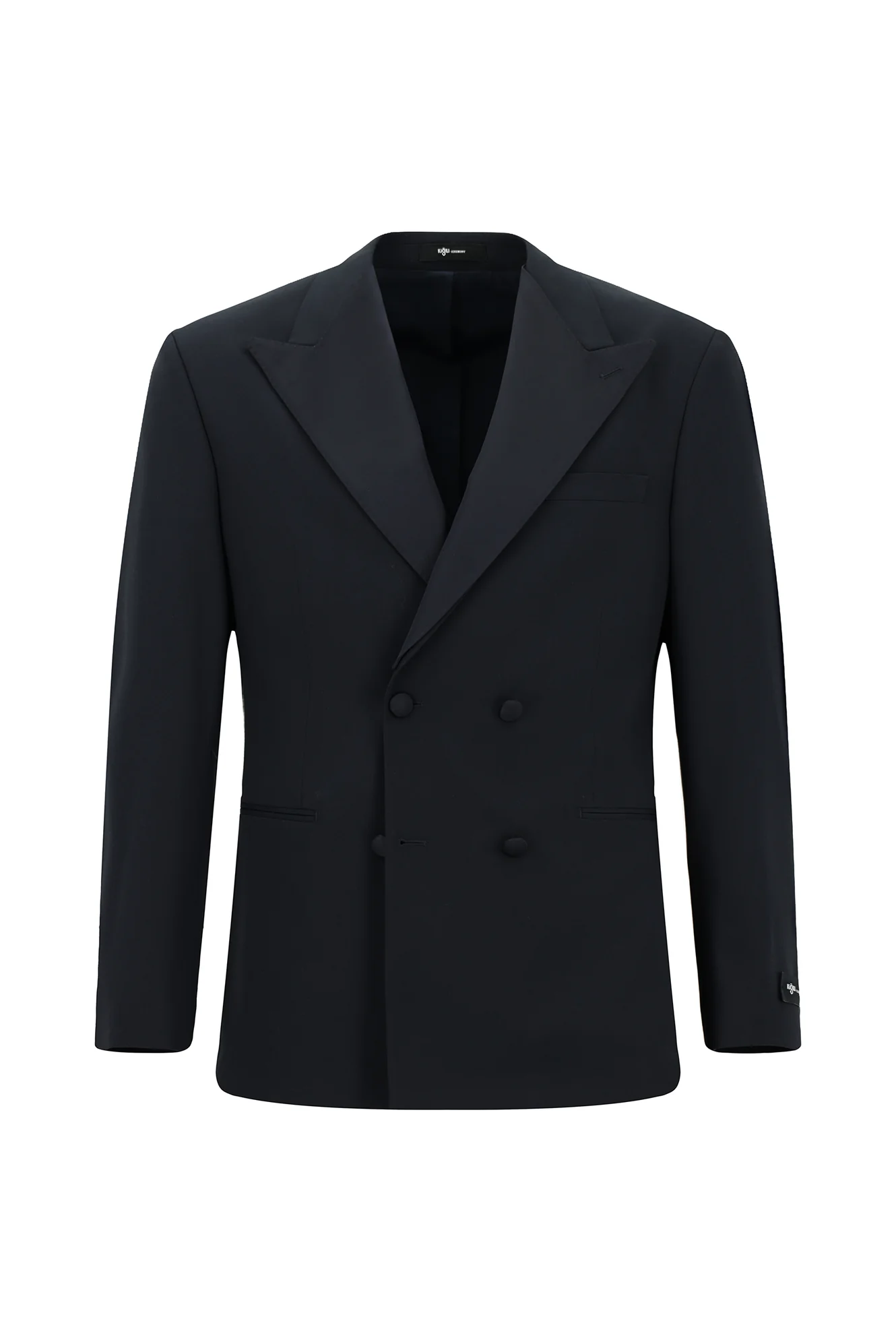 Koyu Lacivert 6 Drop Regular Fit Standart Kesim Sivri Yaka Kruvaze Smokin & Damatlık - Image 2