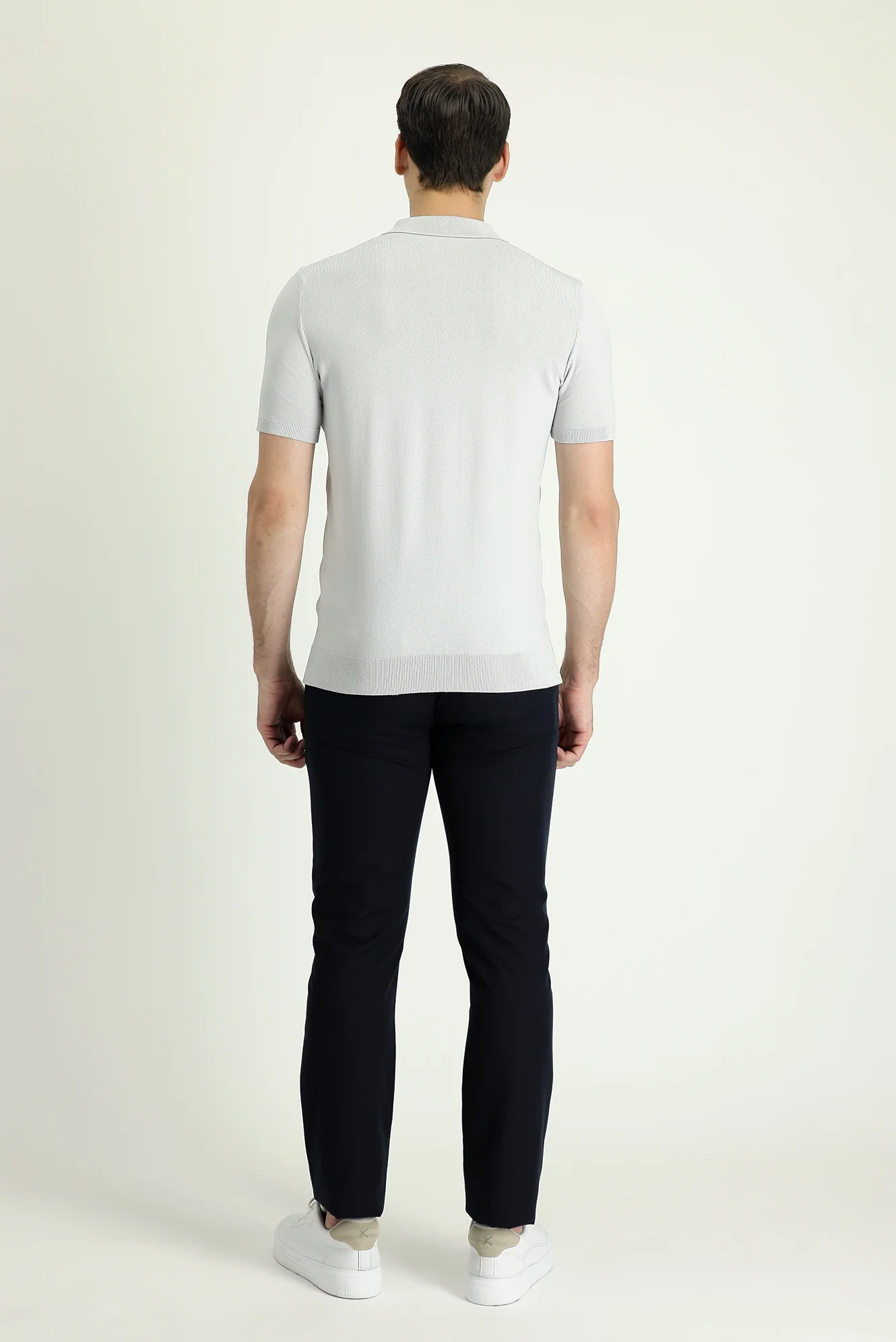 Koyu Lacivert Regular Fit Standart Kesim Tokalı Pamuklu Kanvas / Chino Pantolon - Image 3