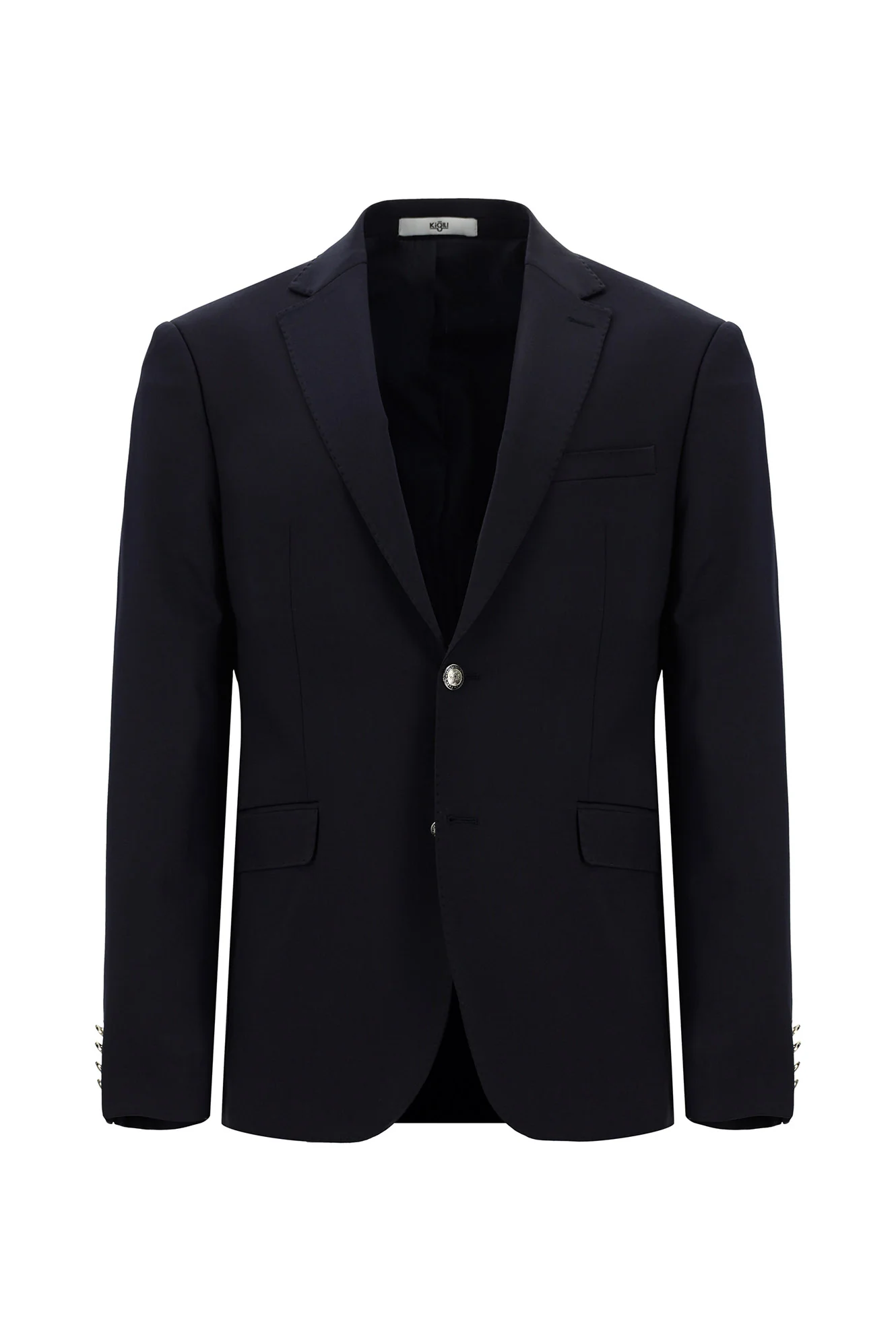 Koyu Lacivert 6 Drop Regular Fit Standart Kesim Yünlü Likralı Esnek Mevsimlik Blazer Ceket
