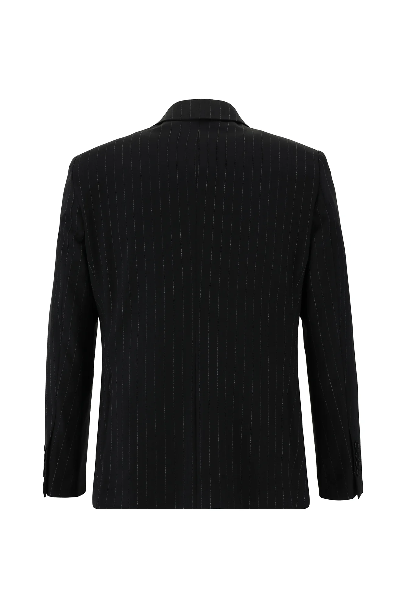 Koyu Lacivert 6 Drop Regular Fit Standart Kesim Yünlü Çizgili Kruvaze Takım Elbise - Image 3