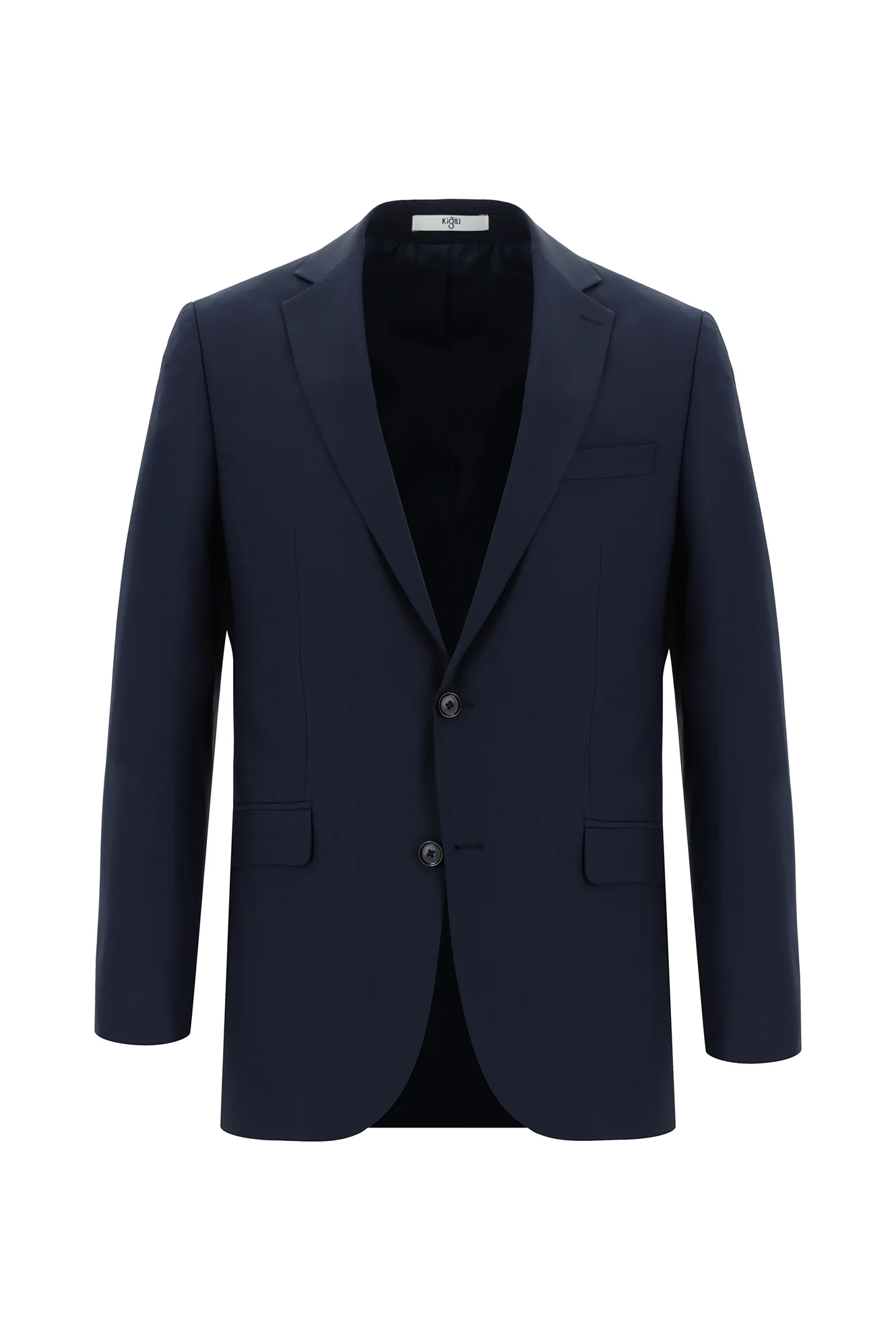 Koyu Lacivert 6 Drop Regular Fit Standart Kesim Yünlü Ekose Takım Elbise - Image 2