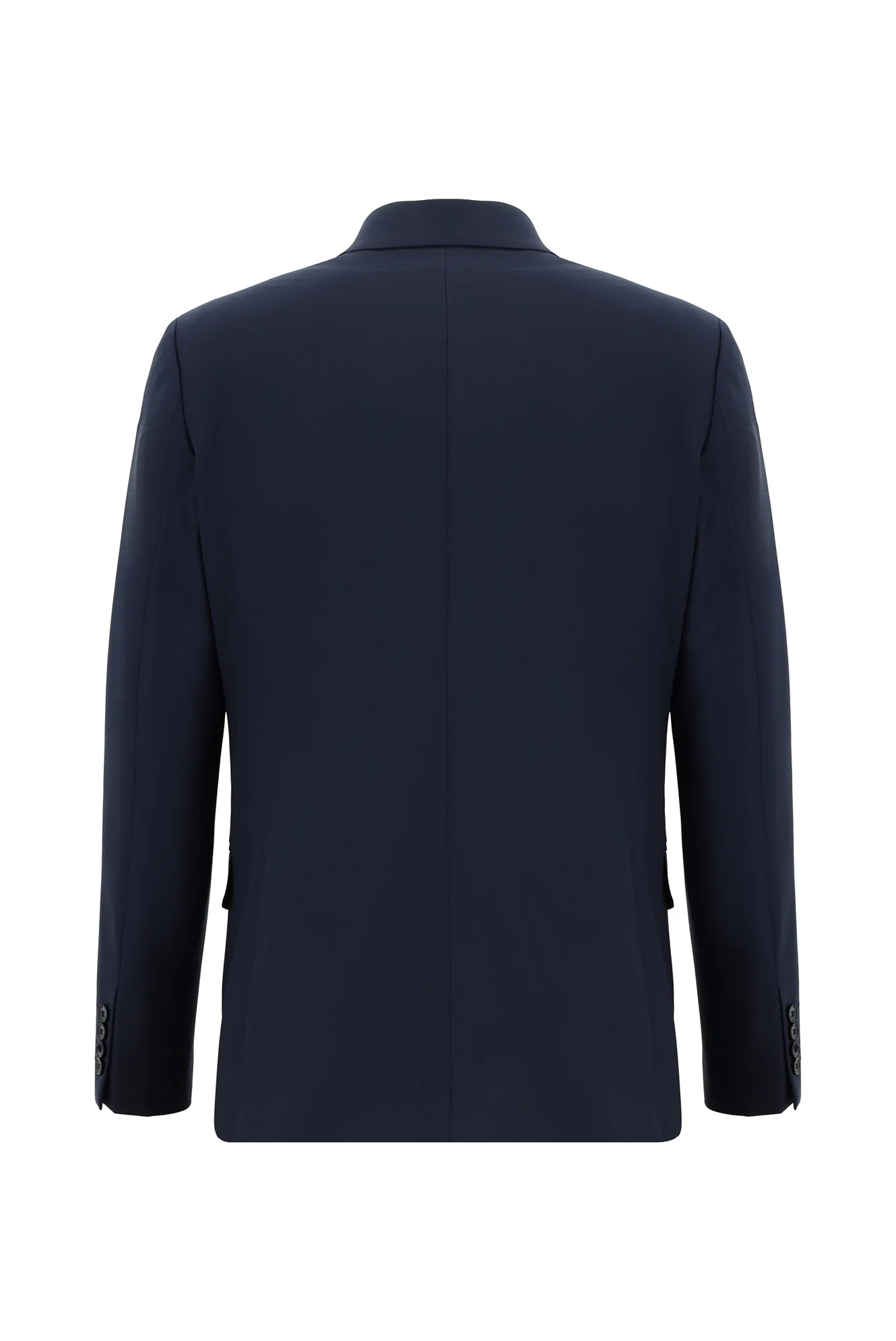 Koyu Lacivert 6 Drop Regular Fit Standart Kesim Yünlü Ekose Takım Elbise - Image 3