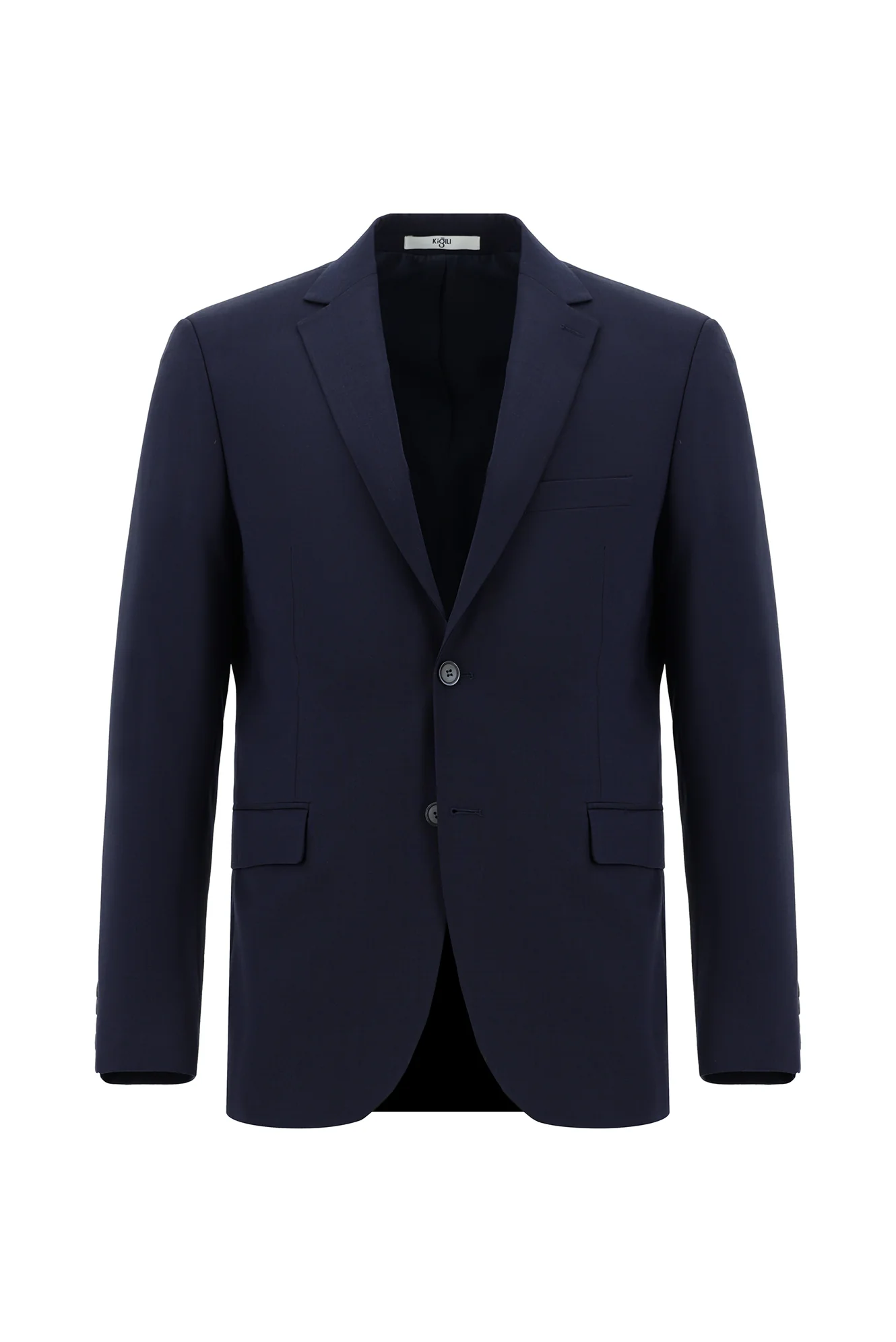 Koyu Lacivert 6 Drop Regular Fit Standart Kesim Yünlü Ekose Takım Elbise - Image 2